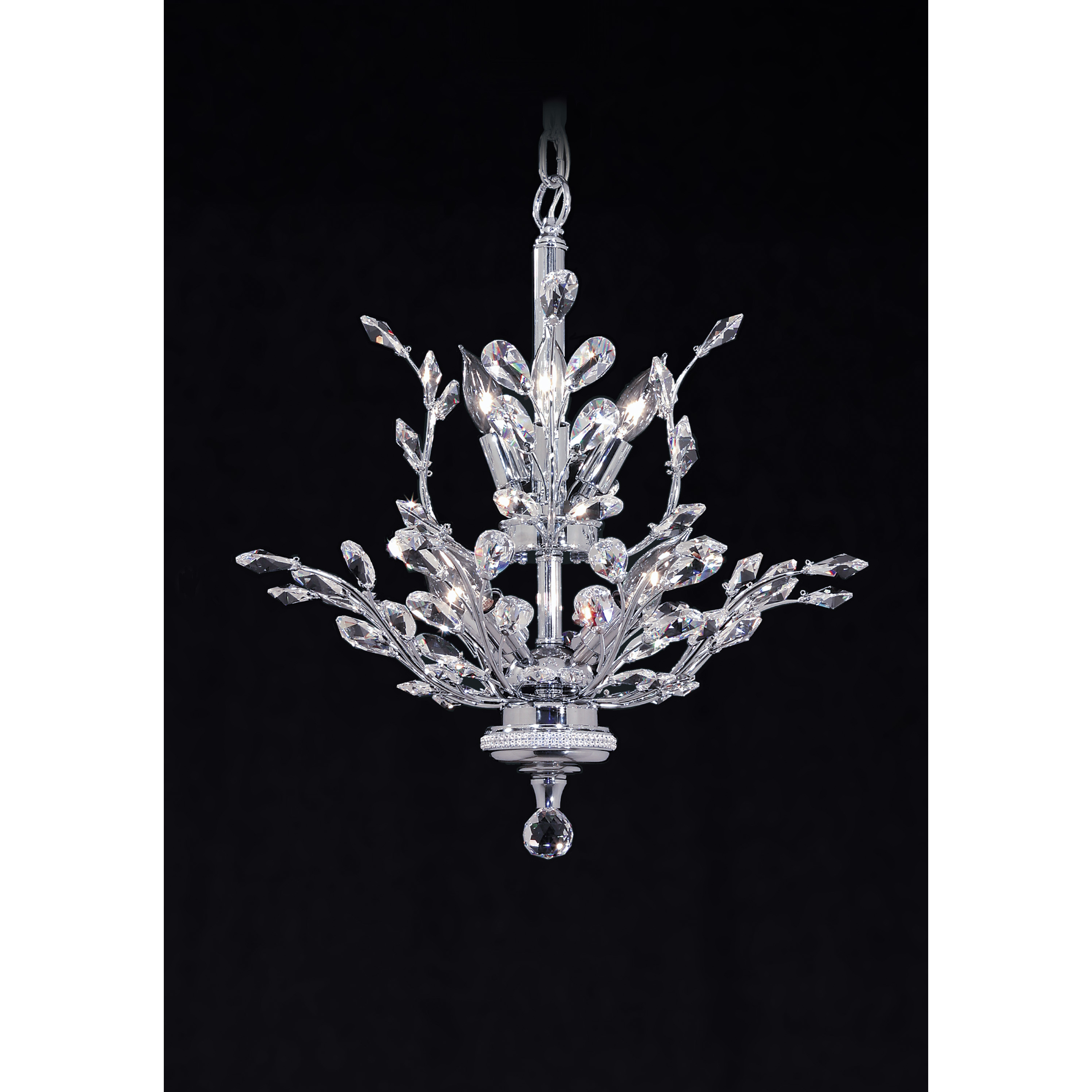 Florale 8 Light 21 inch Silver Crystal Chandelier Ceiling Light