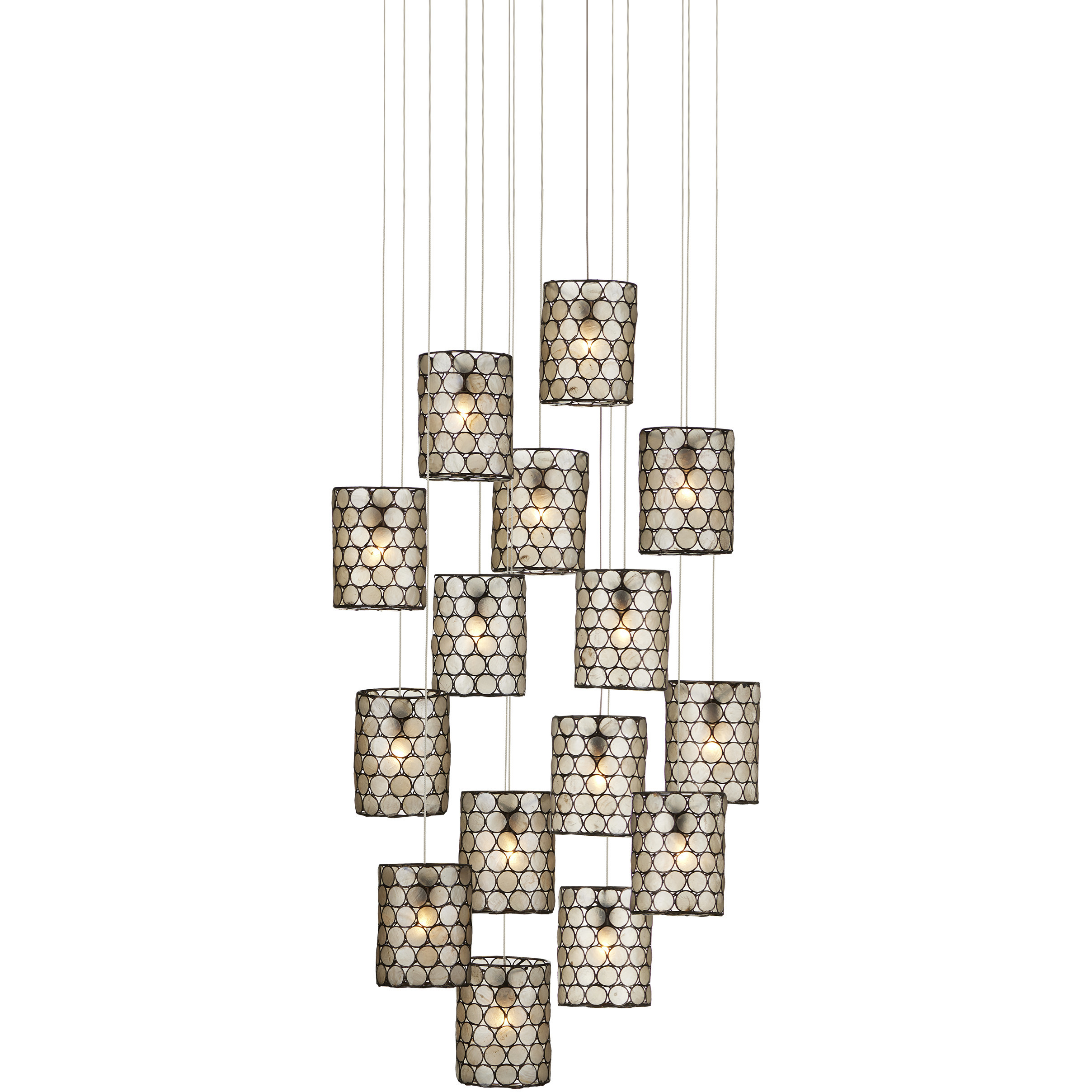 Regatta 15 Light 23 inch Silver Multi-Drop Pendant Ceiling Light