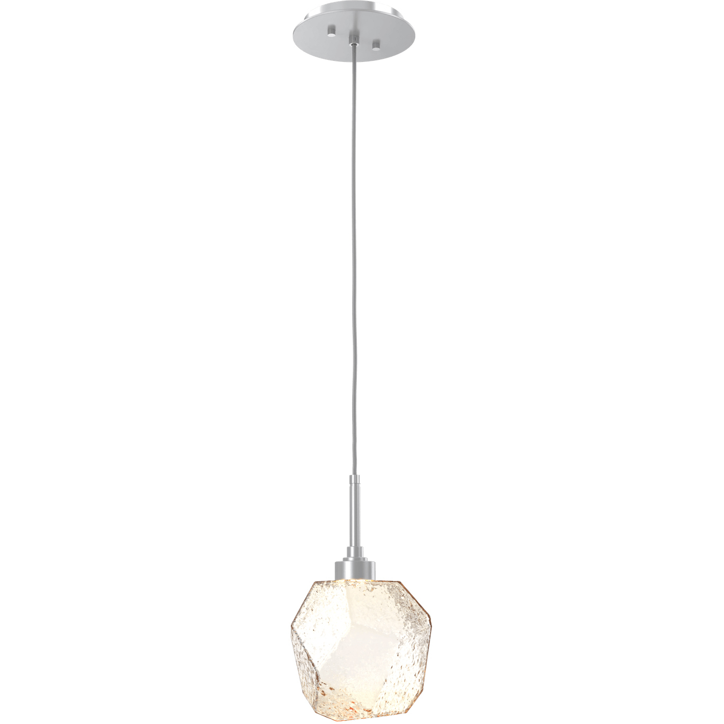 Gem LED 8.4 inch Classic Silver Pendant Ceiling Light in 3000K LED, Amber