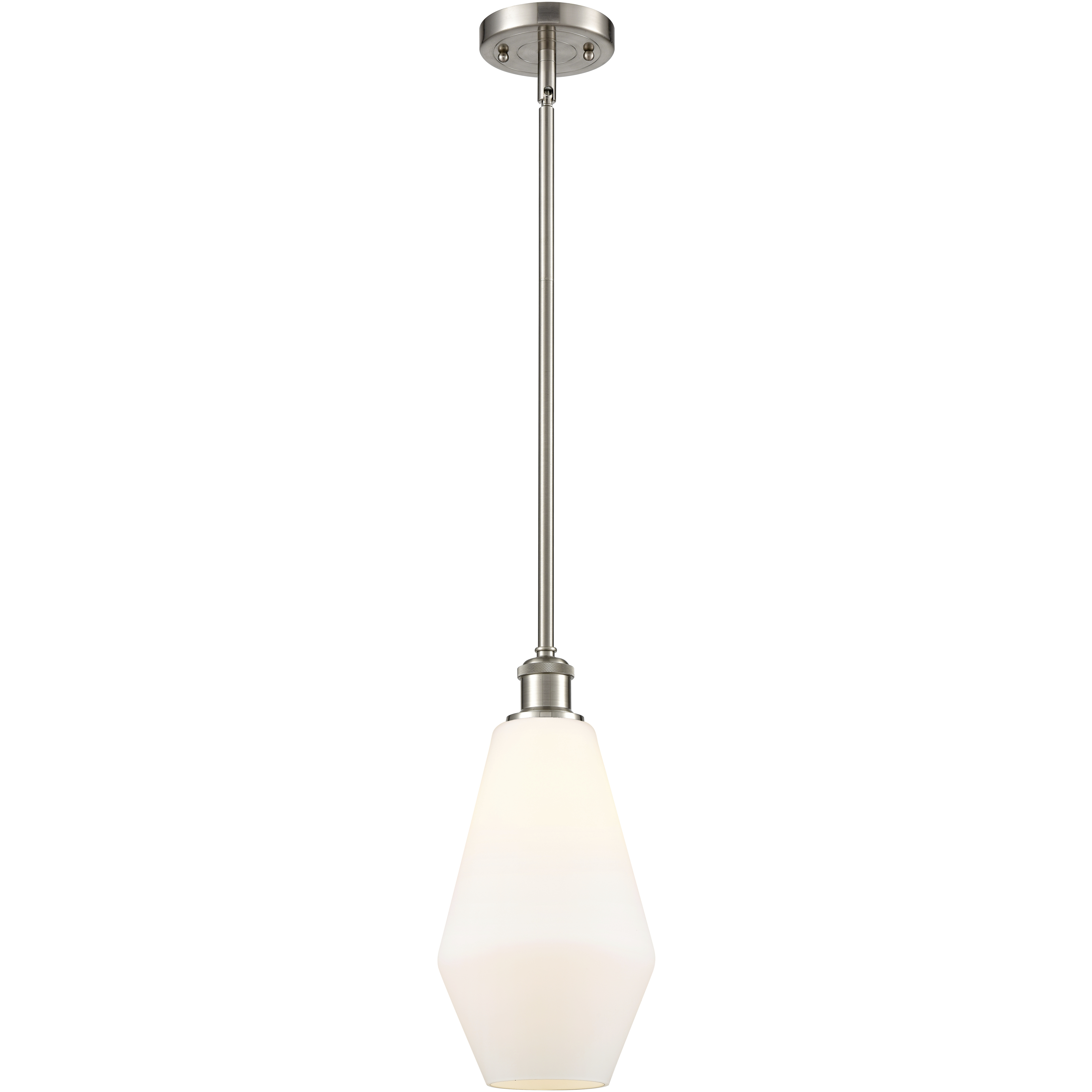Ballston Cindyrella LED 7 inch Brushed Satin Nickel Mini Pendant Ceiling Light in Matte White Glass