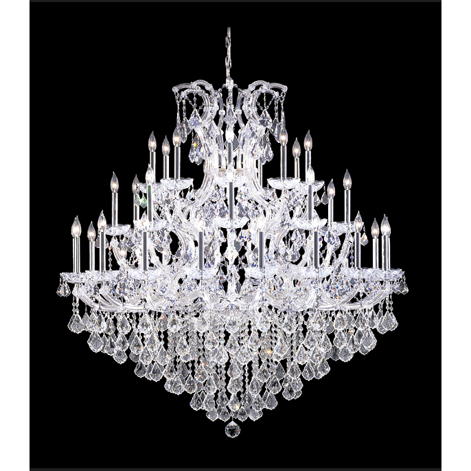 Maria Theresa Grand 36 Light 54 inch Silver Chandelier Ceiling Light, Grand
