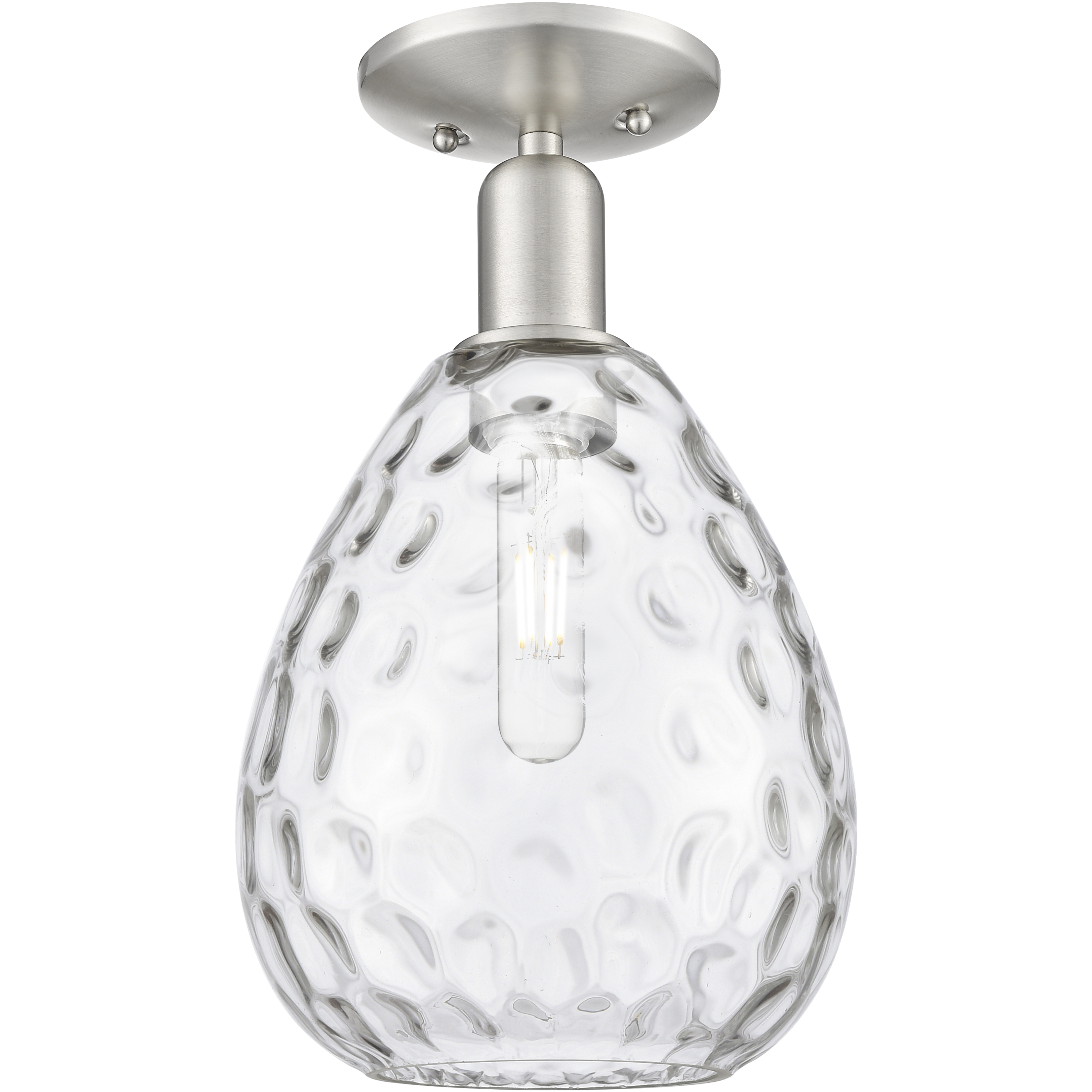 Arcadia Waverly 1 Light 8 inch Brushed Satin Nickel Semi-Flush Mount Ceiling Light
