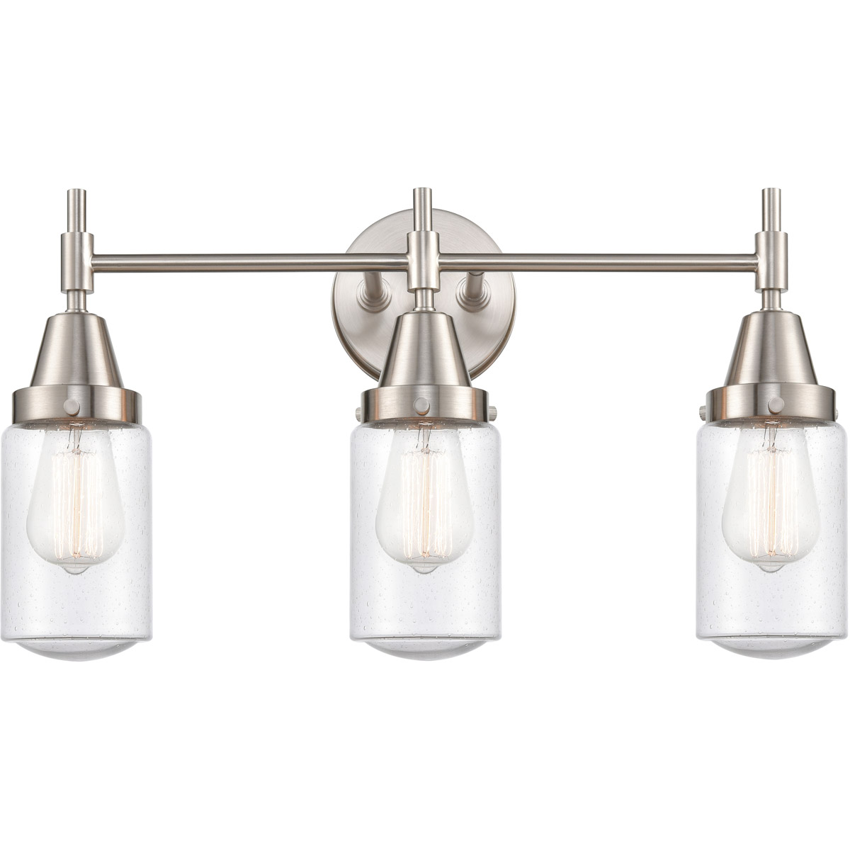 Caden LED 23 inch Satin Nickel Bath Vanity Light Wall Light in Seedy Glass