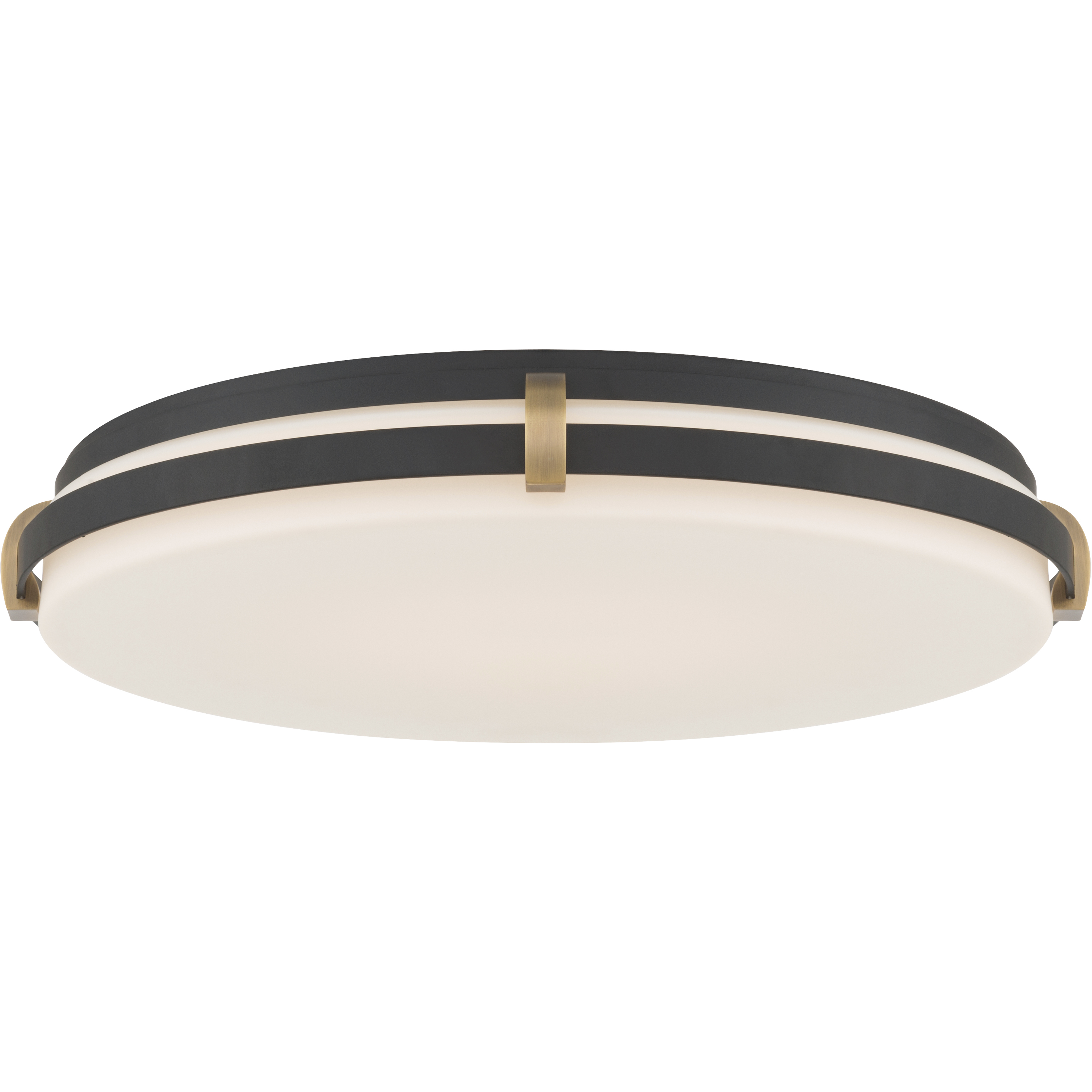 Arclume LED 18.75 inch Dark Matte Black and Legacy Brass Flush Mount Ceiling Light