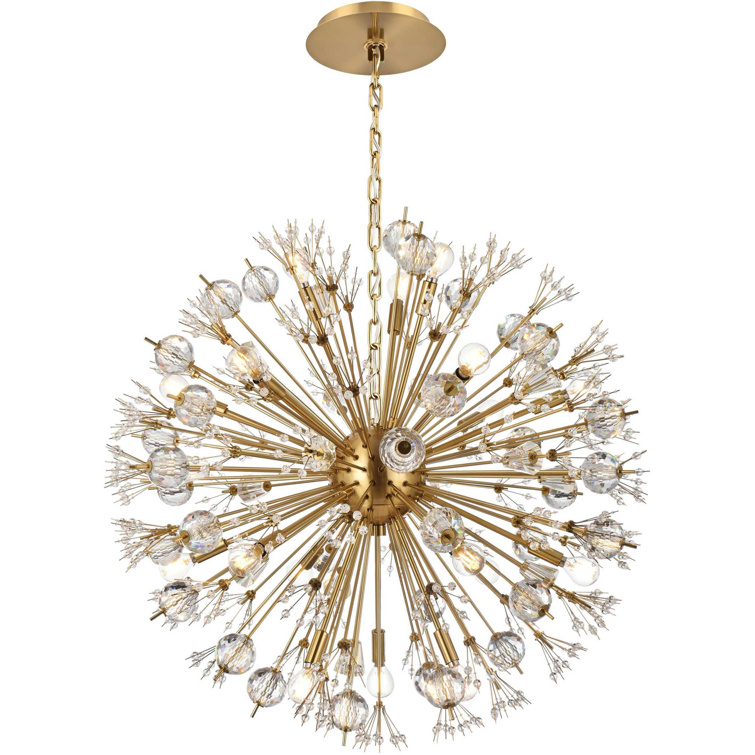 Vera 18 Light 32 inch Gold Pendant Ceiling Light in Satin Gold