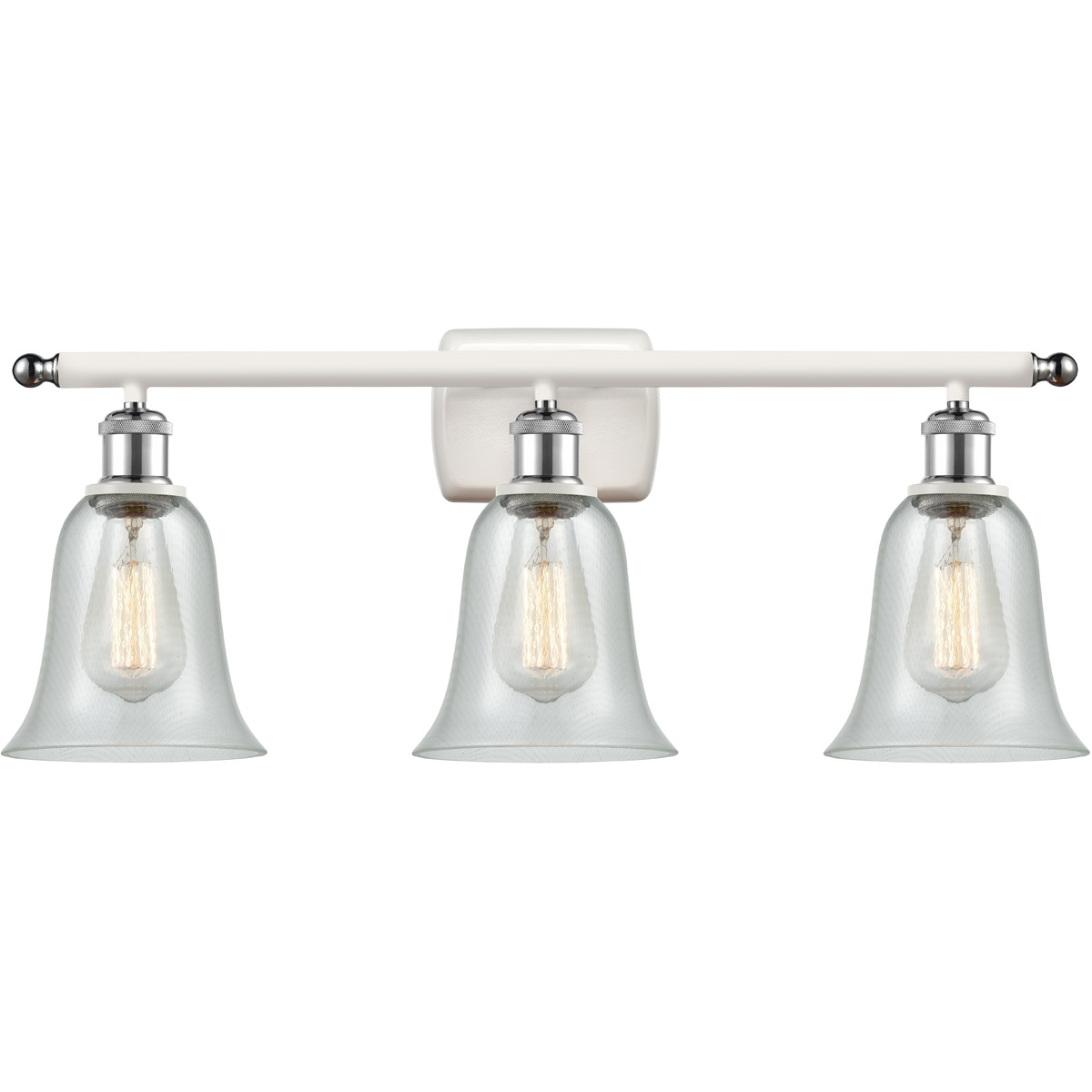 Ballston Hanover LED 26 inch White and Polished Chrome Bath Vanity Light Wall Light in Fishnet Glass, Ballston