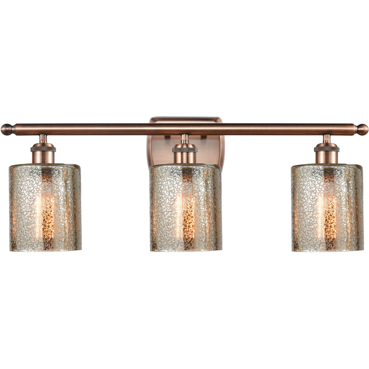 Ballston Cobbleskill LED 26 inch Antique Copper Bath Vanity Light Wall Light in Mercury Glass, Ballston