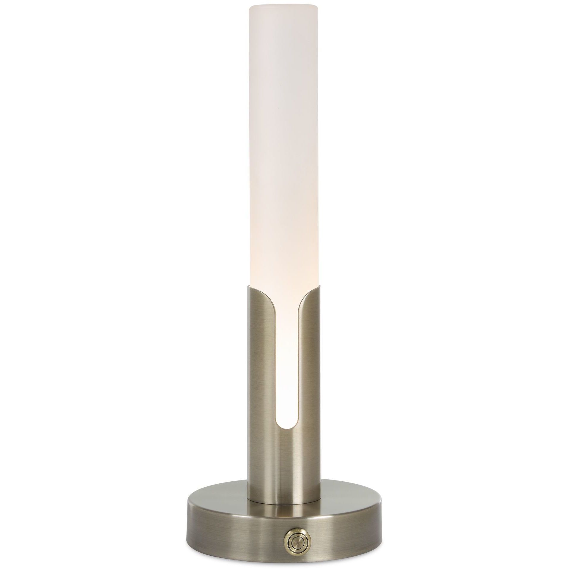 Tron 15.25 inch Plated Brass Rechargeable LED Accent Lamp Portable Light