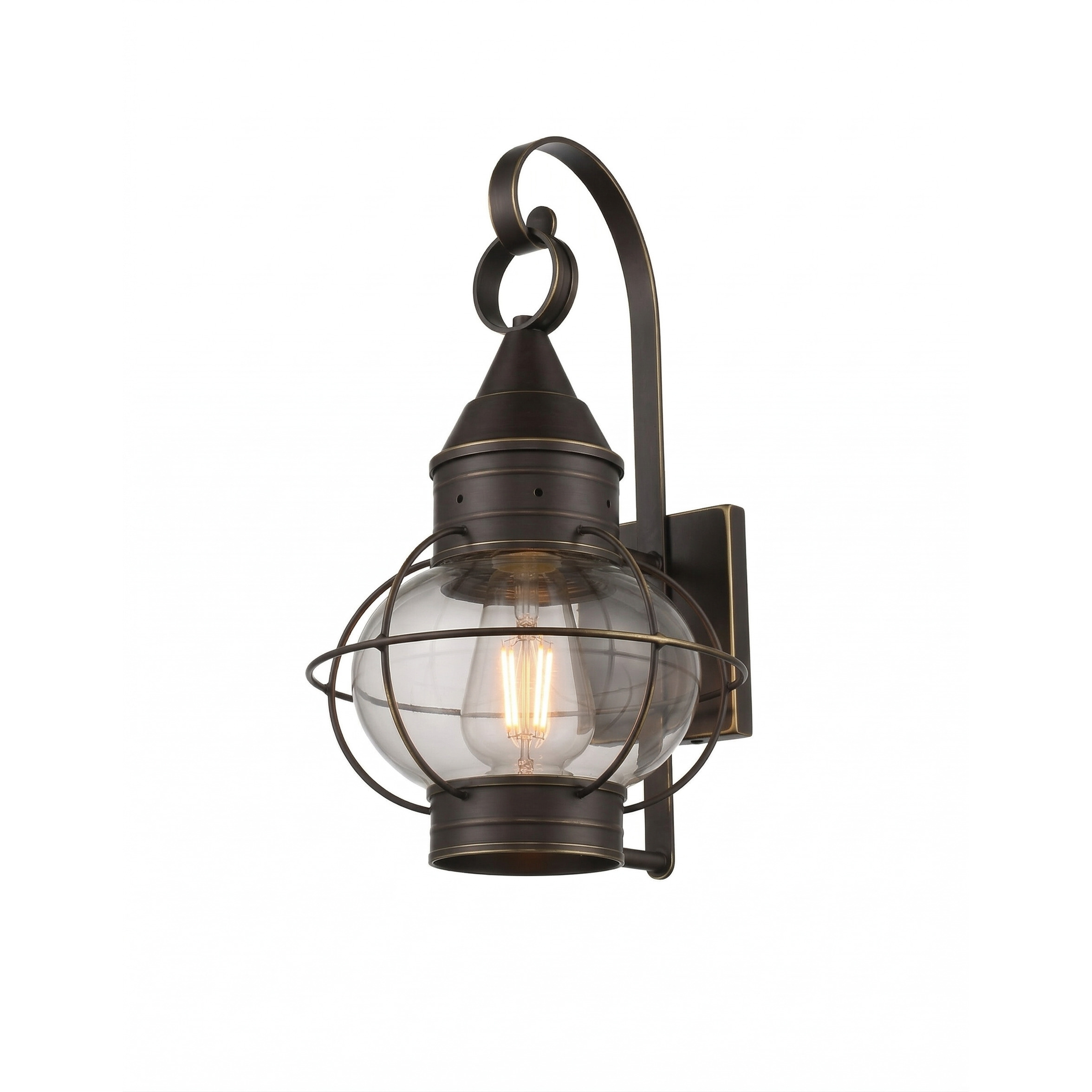 Ellington 1 Light 16.5 inch Bronze Outdoor Sconce in Clear Glass, Brass Traditions by Innovations Lighting