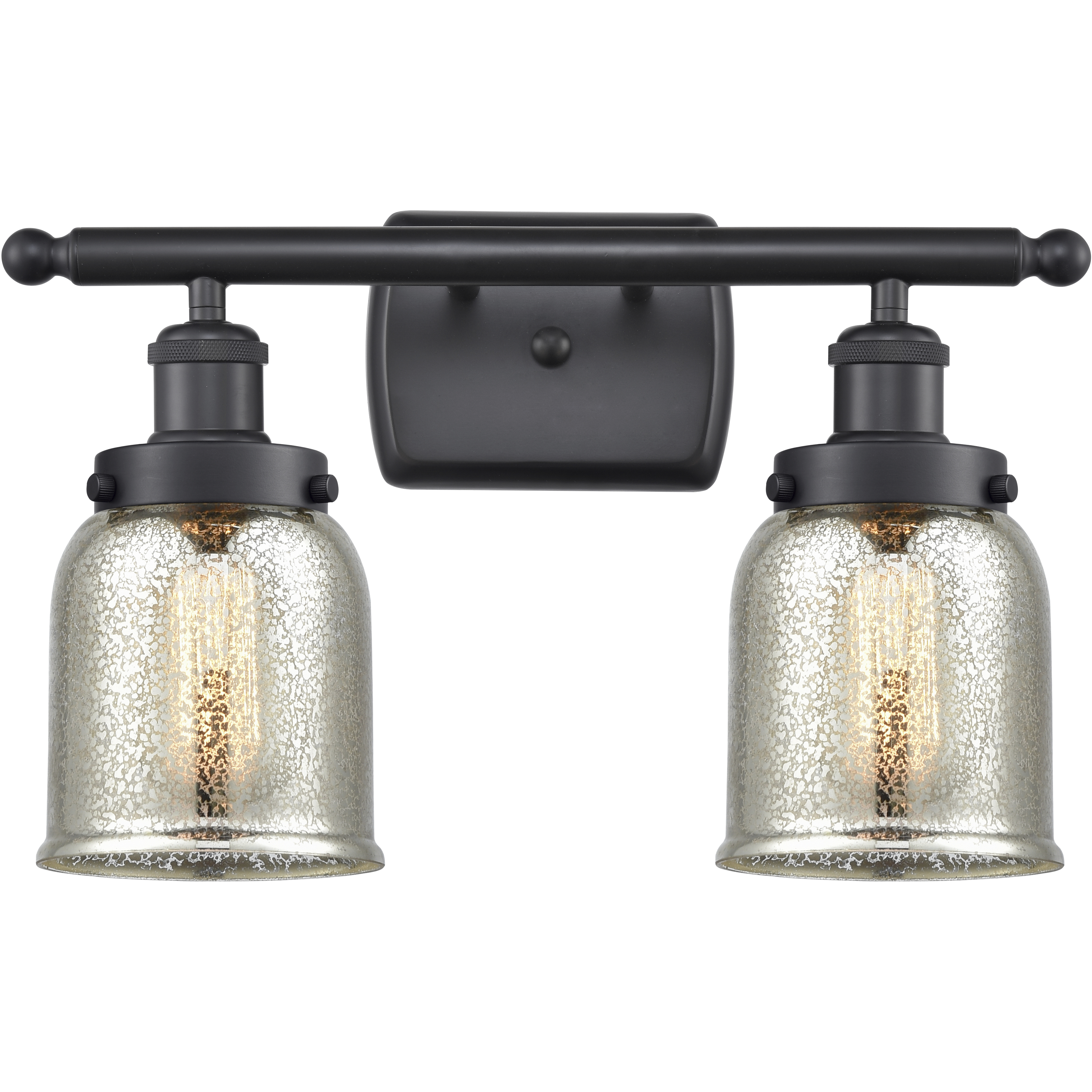 Small Bell 2 Light 16 inch Matte Black Bath Vanity Light Wall Light, Ballston