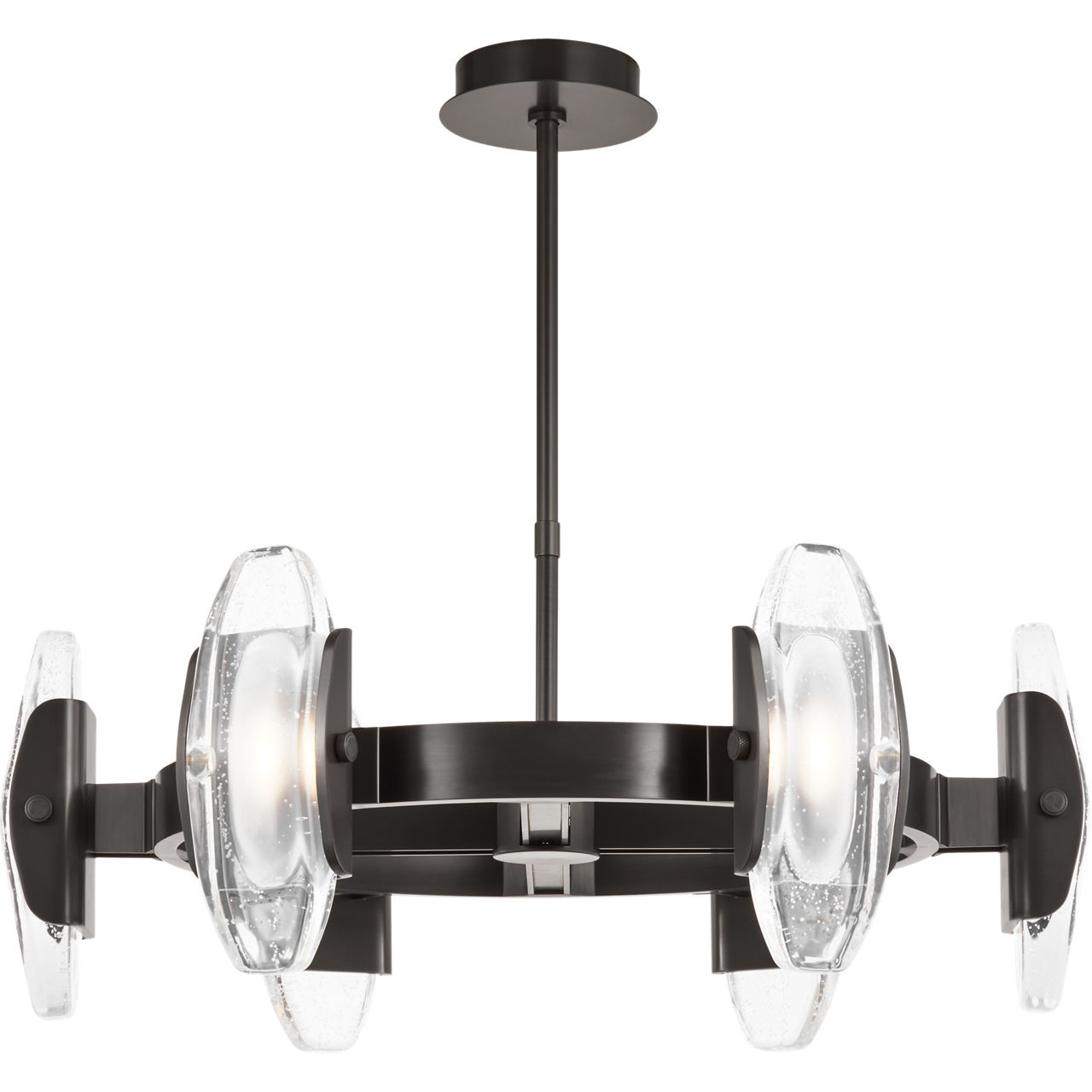 Avroko Wythe LED Plated Dark Bronze Chandelier Ceiling Light, Integrated LED