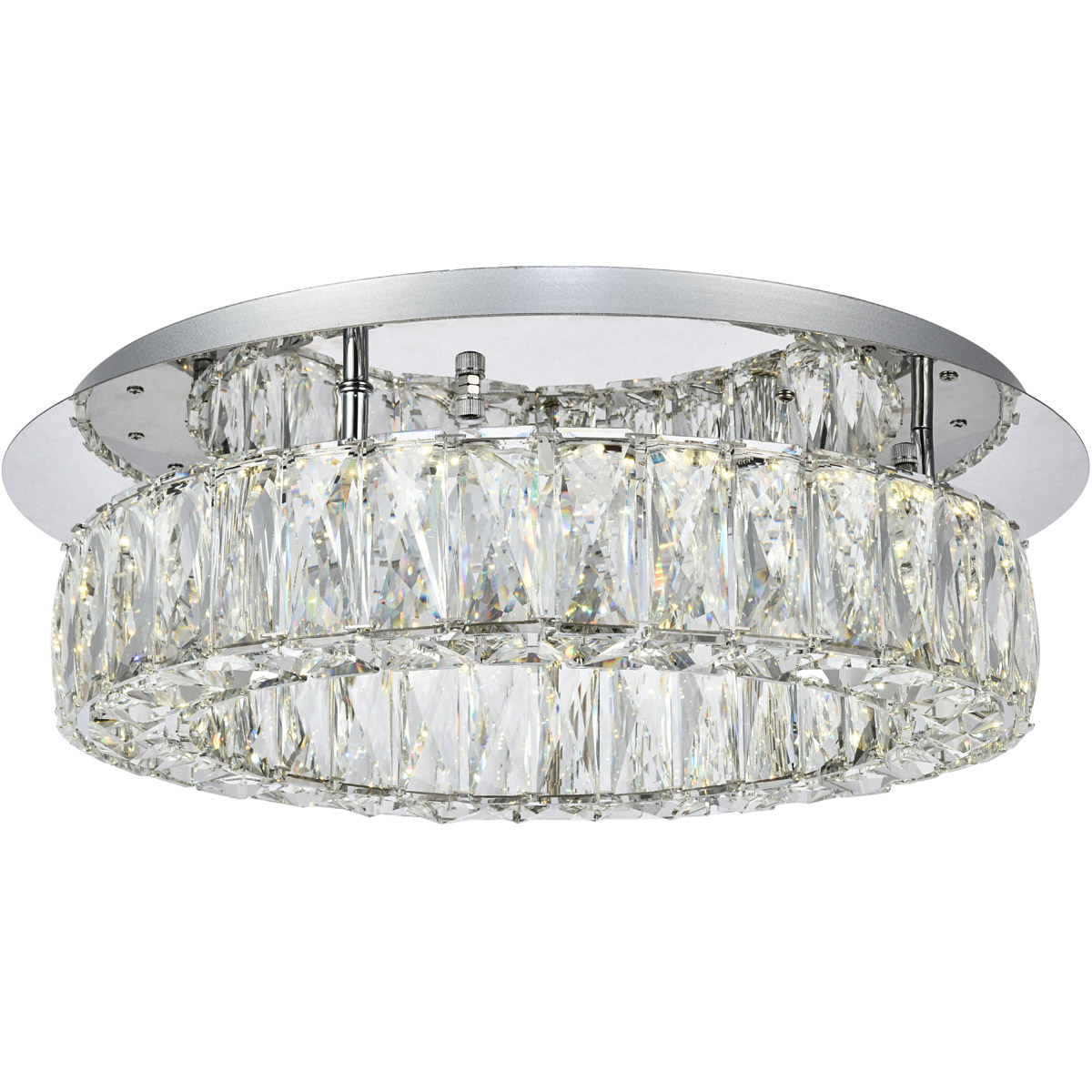 Monroe LED 17.7 inch Chrome Flush Mount Ceiling Light