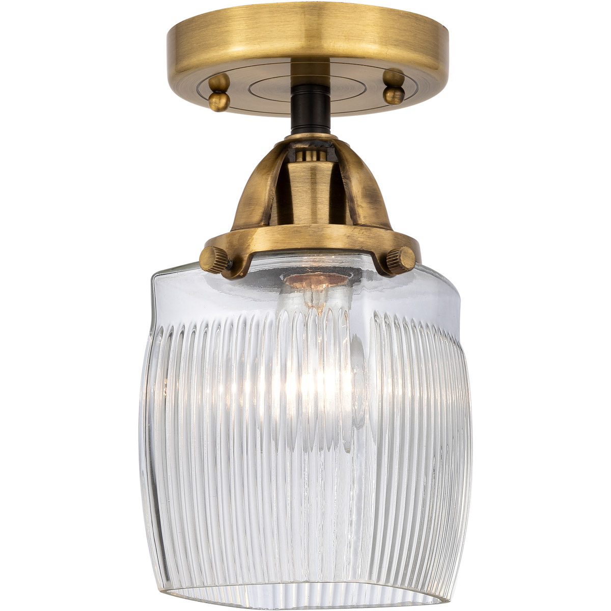 Nouveau 2 Colton 1 Light 5.5 inch Black Antique Brass Semi-Flush Mount Ceiling Light
