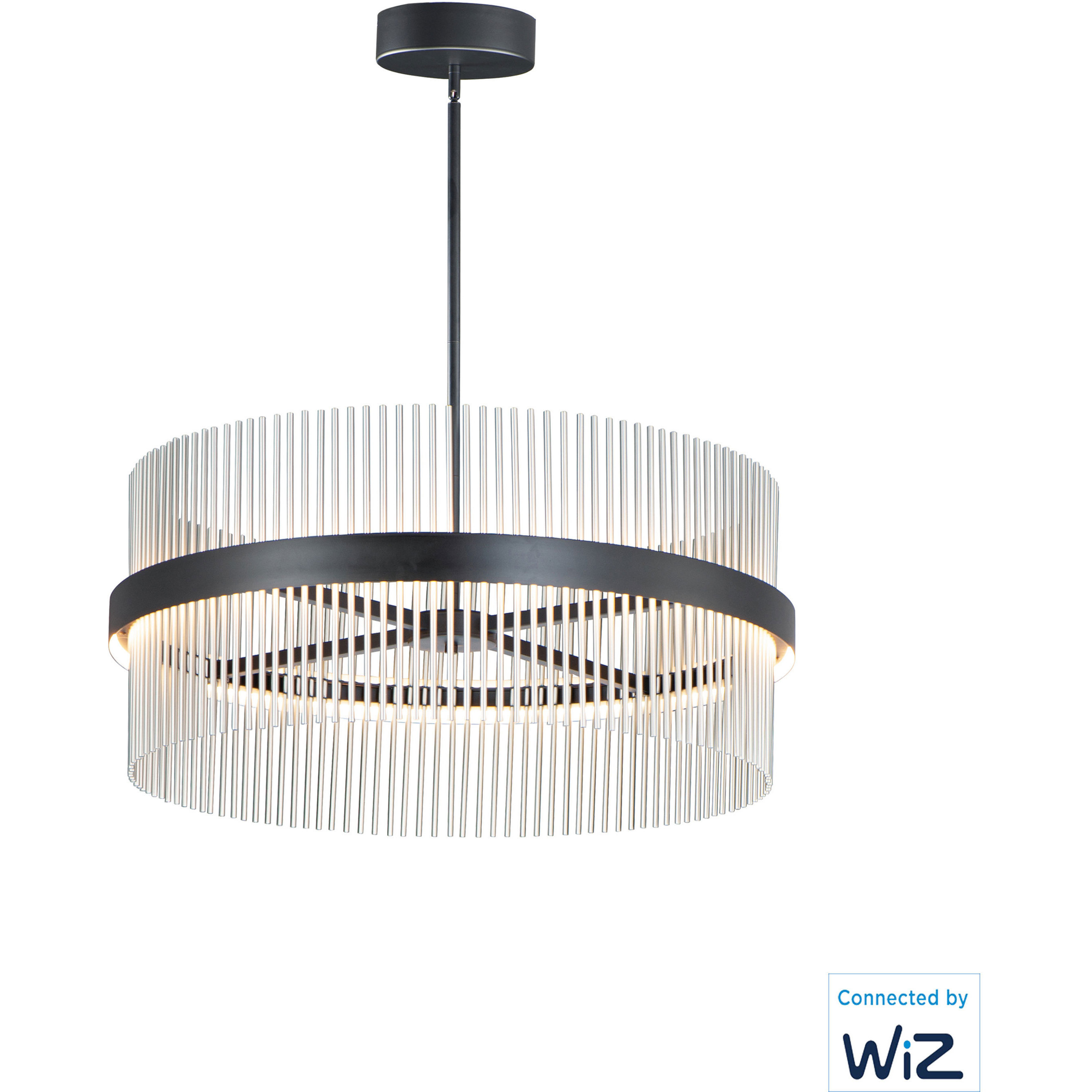 Chimes WiZ LED 33.75 inch Black and Satin Nickel Single Pendant Ceiling Light
