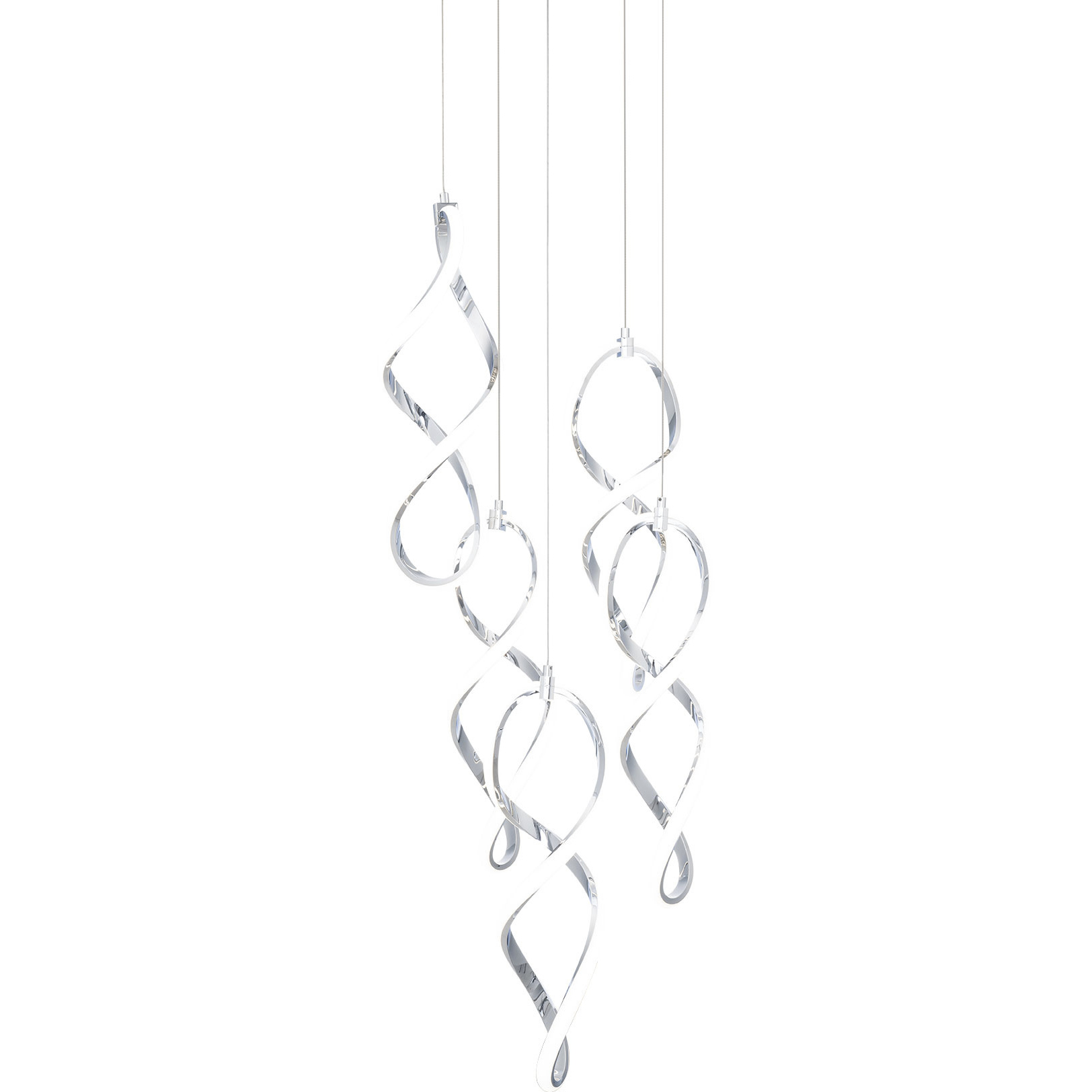 Interlace LED 17 inch Chrome Multi-Light Pendant Ceiling Light, dweLED