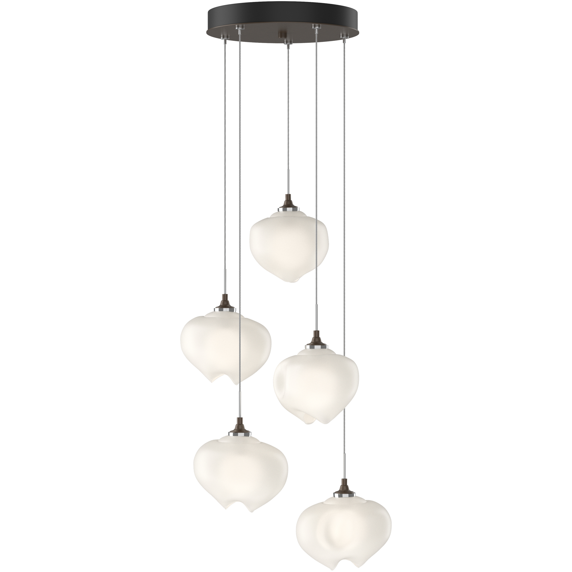 Ume 5 Light 16.6 inch Bronze Pendant Ceiling Light in Frosted, Long