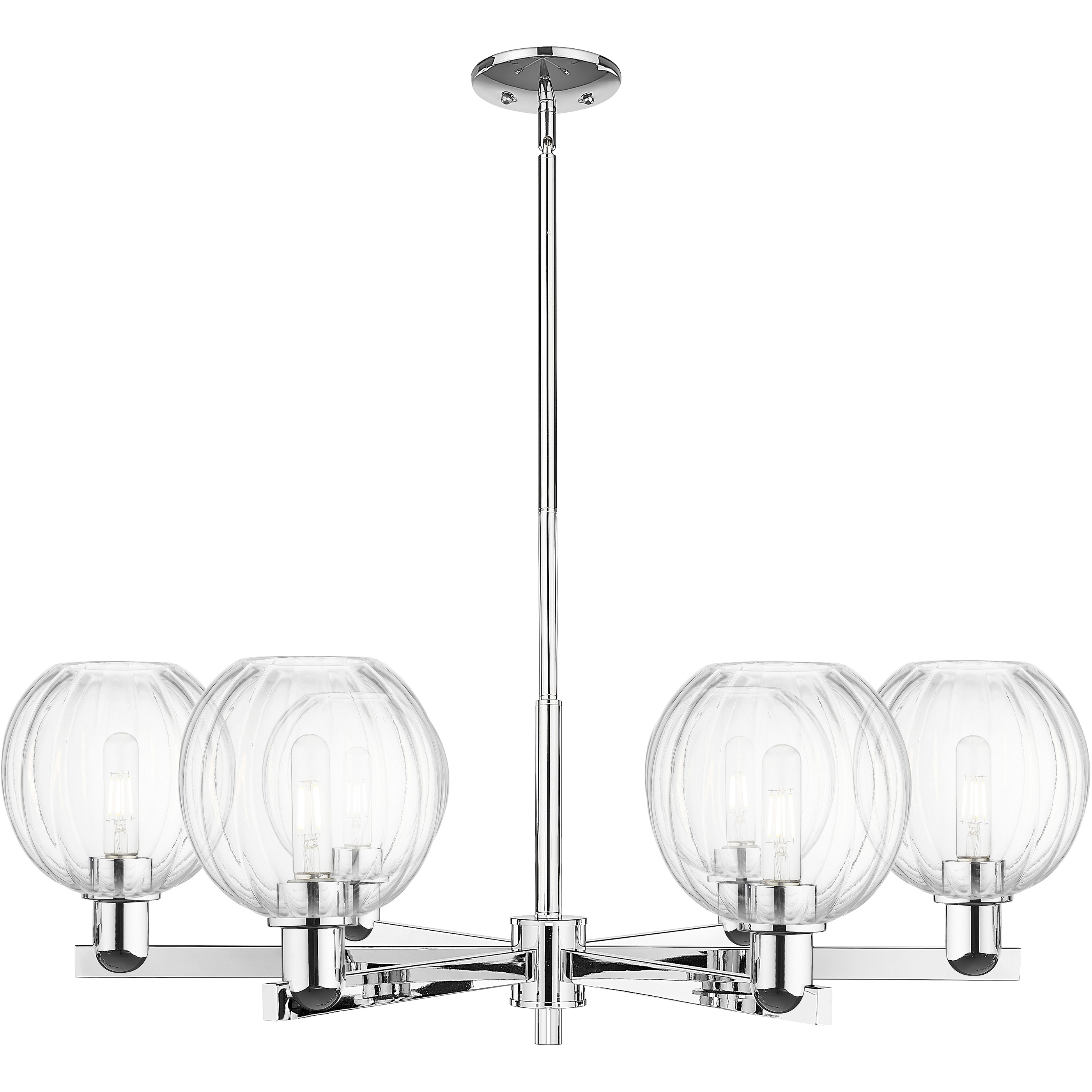 Preston 6 Light 23.88 inch Polished Chrome Chandelier Ceiling Light in Clear Glass