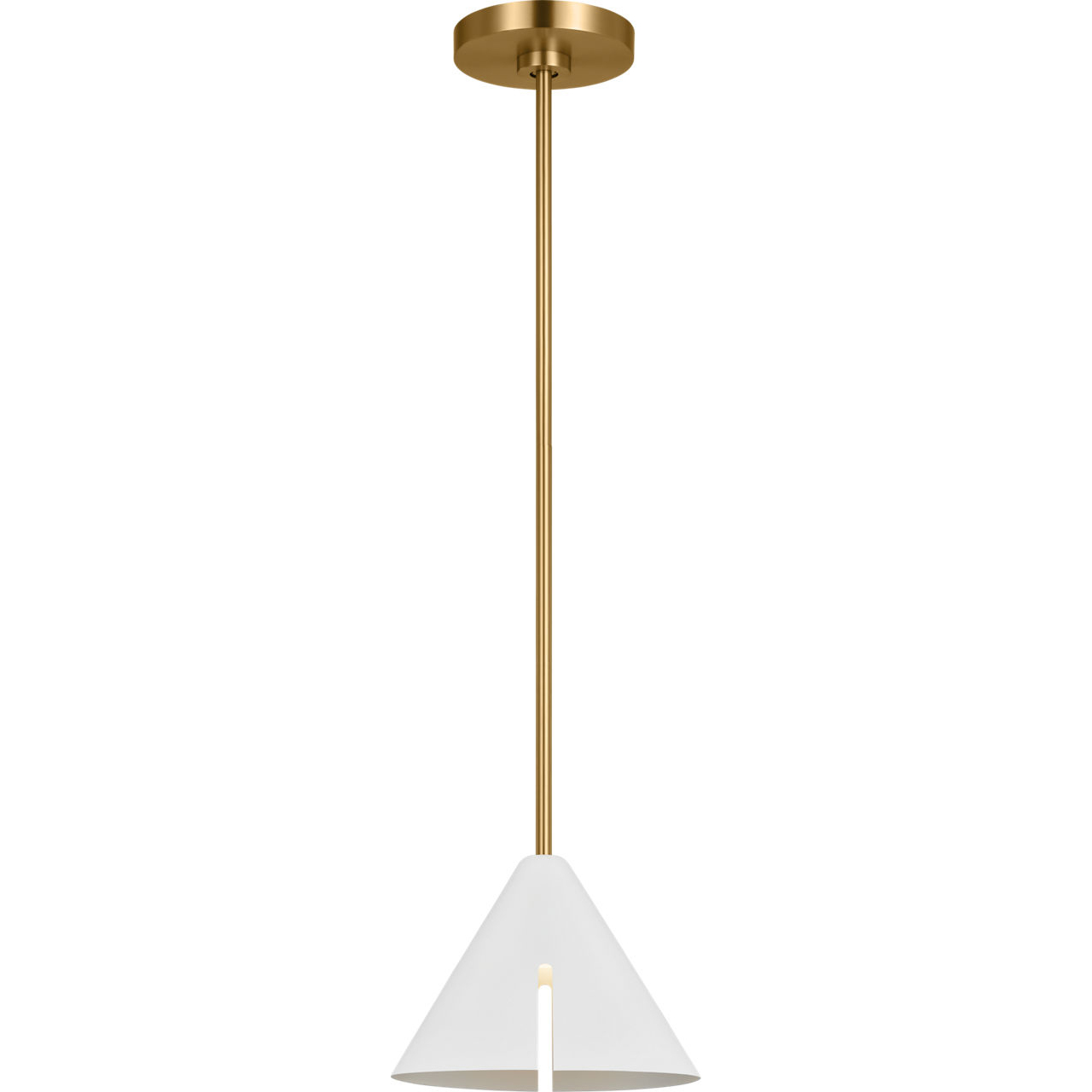 Kelly by Kelly Wearstler Cambre 1 Light 4.25 inch Matte White and Burnished Brass Pendant Ceiling Light in Matte White / Burnished Brass