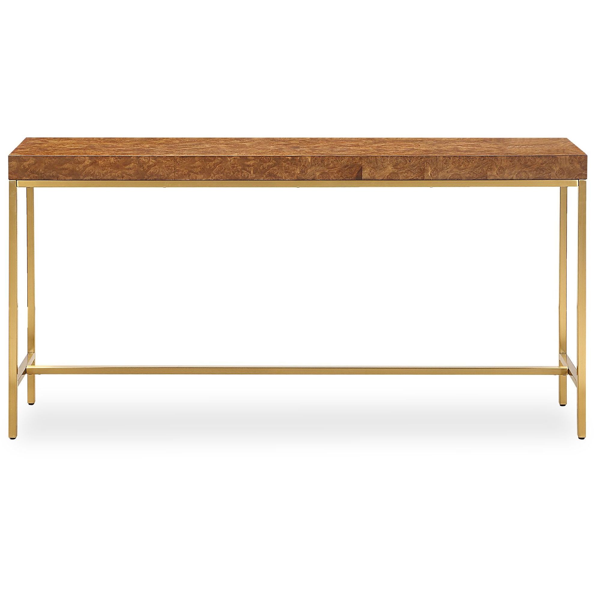 Moran 60 inch Burl Veneer and Gold Console Table