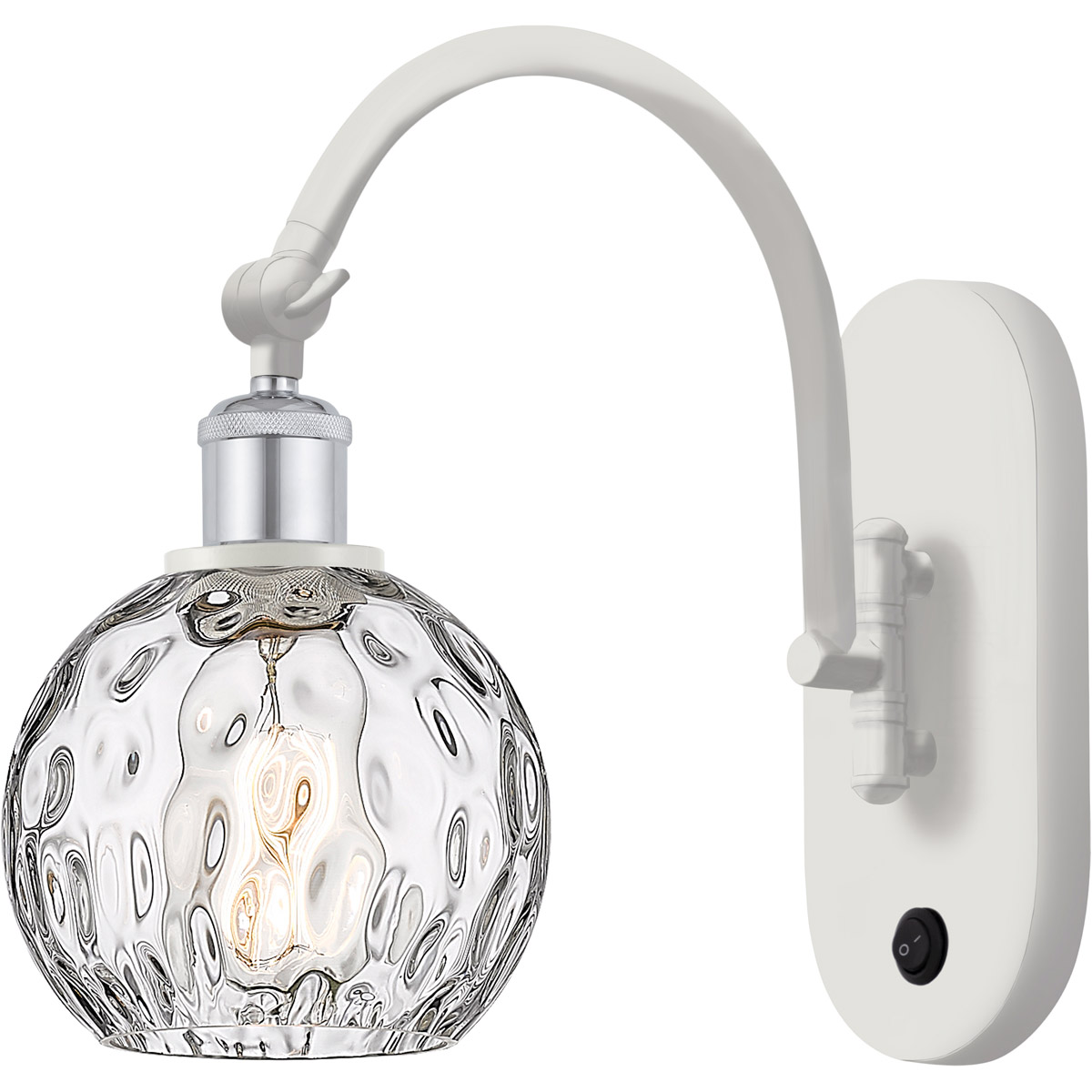Ballston Athens Water Glass LED 6 inch White and Polished Chrome Sconce Wall Light