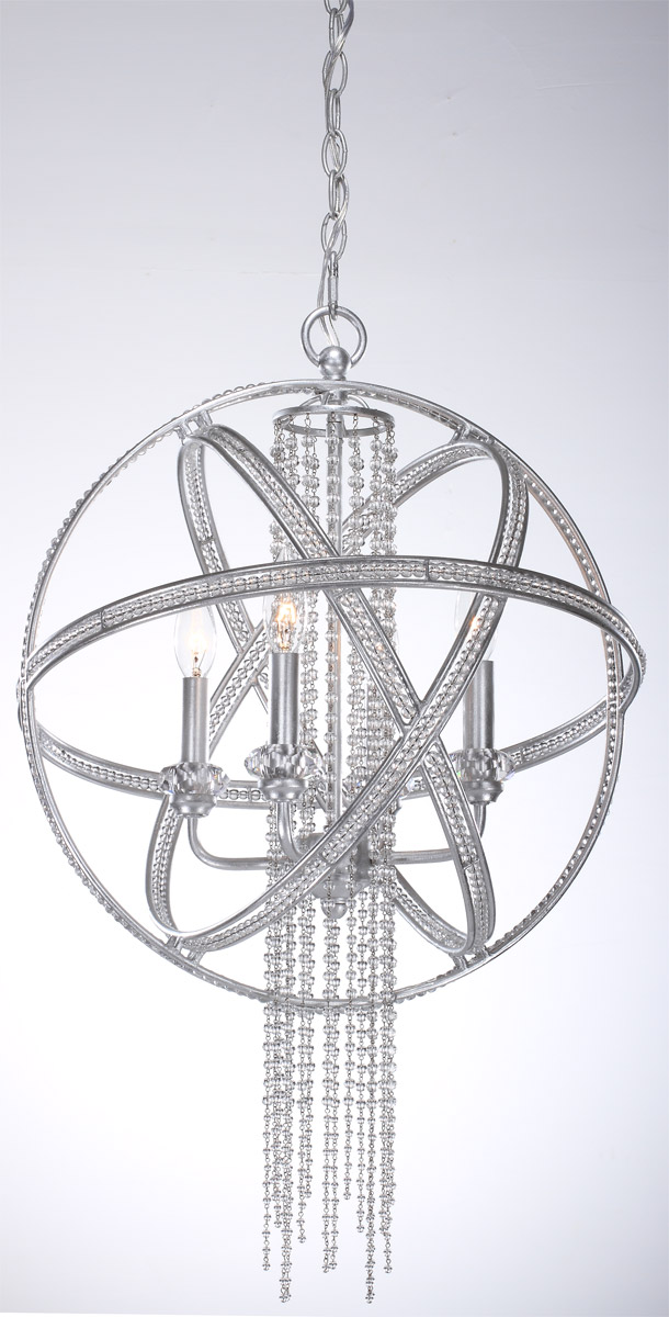 Cascade 4 Light 8.18 inch Silver Leaf Pendant Ceiling Light