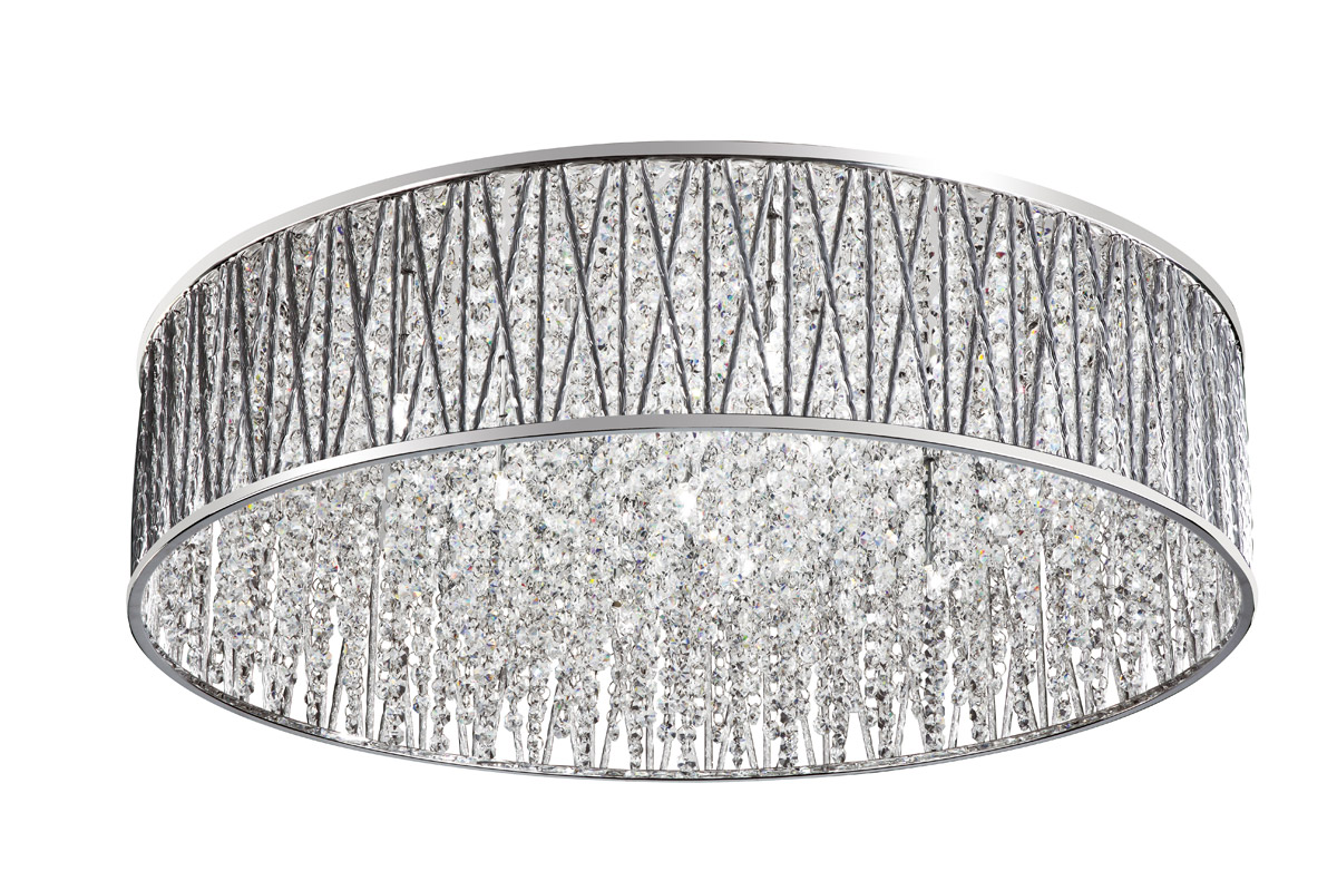 Loretta 10 Light 28 inch Polished Chrome Flushmount Ceiling Light