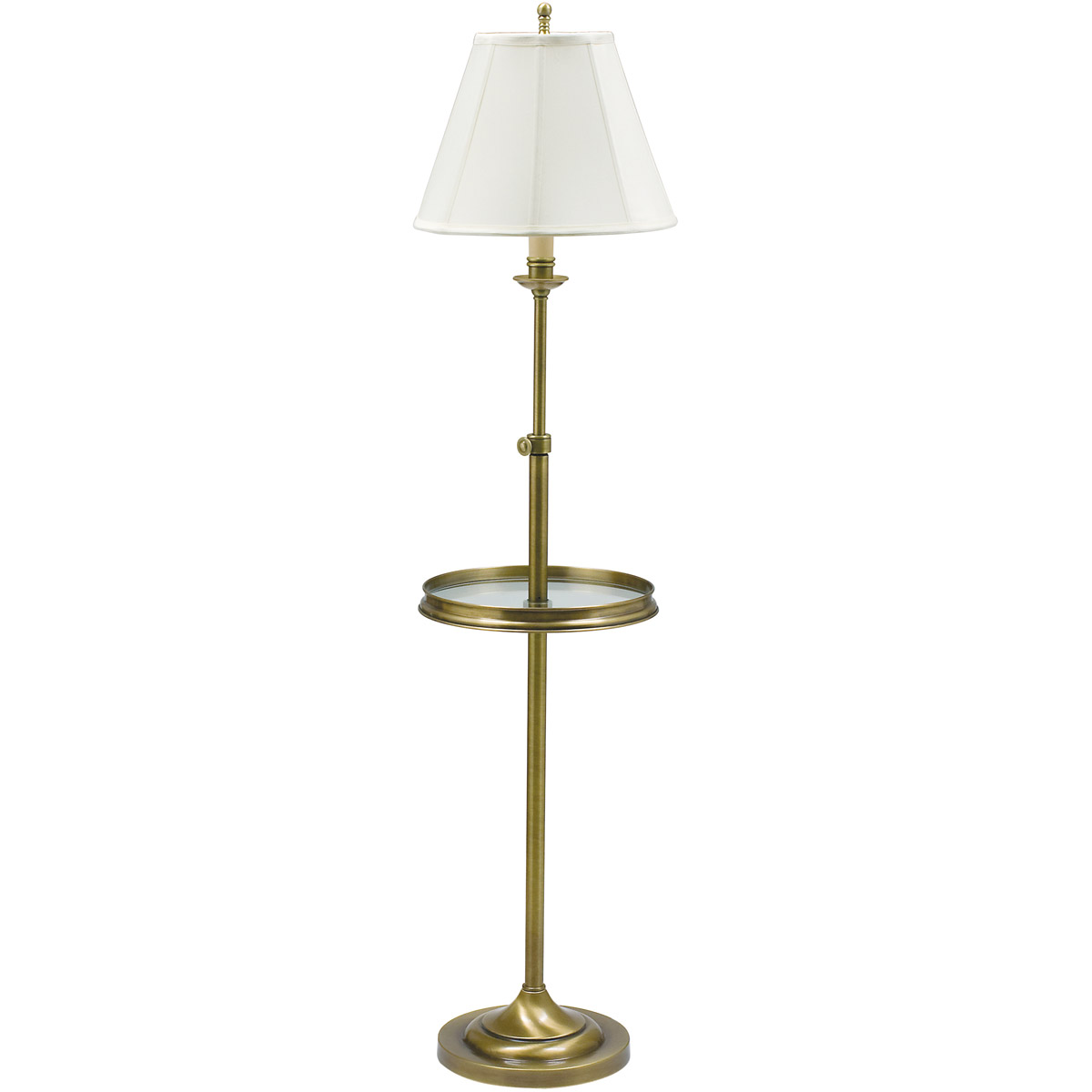 Club 45 inch 100 watt Antique Brass Floor Lamp Portable Light