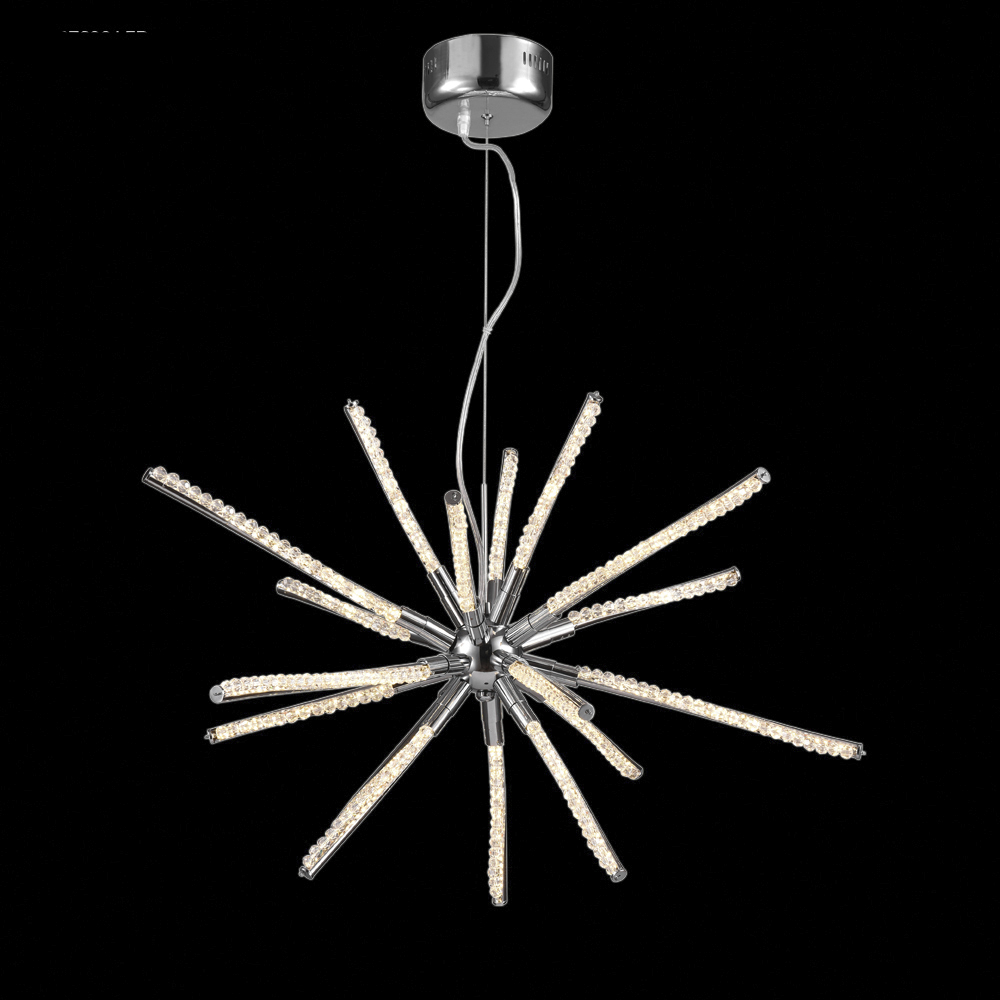 Pyramid LED 39 inch Silver Sputnik Chandelier Ceiling Light