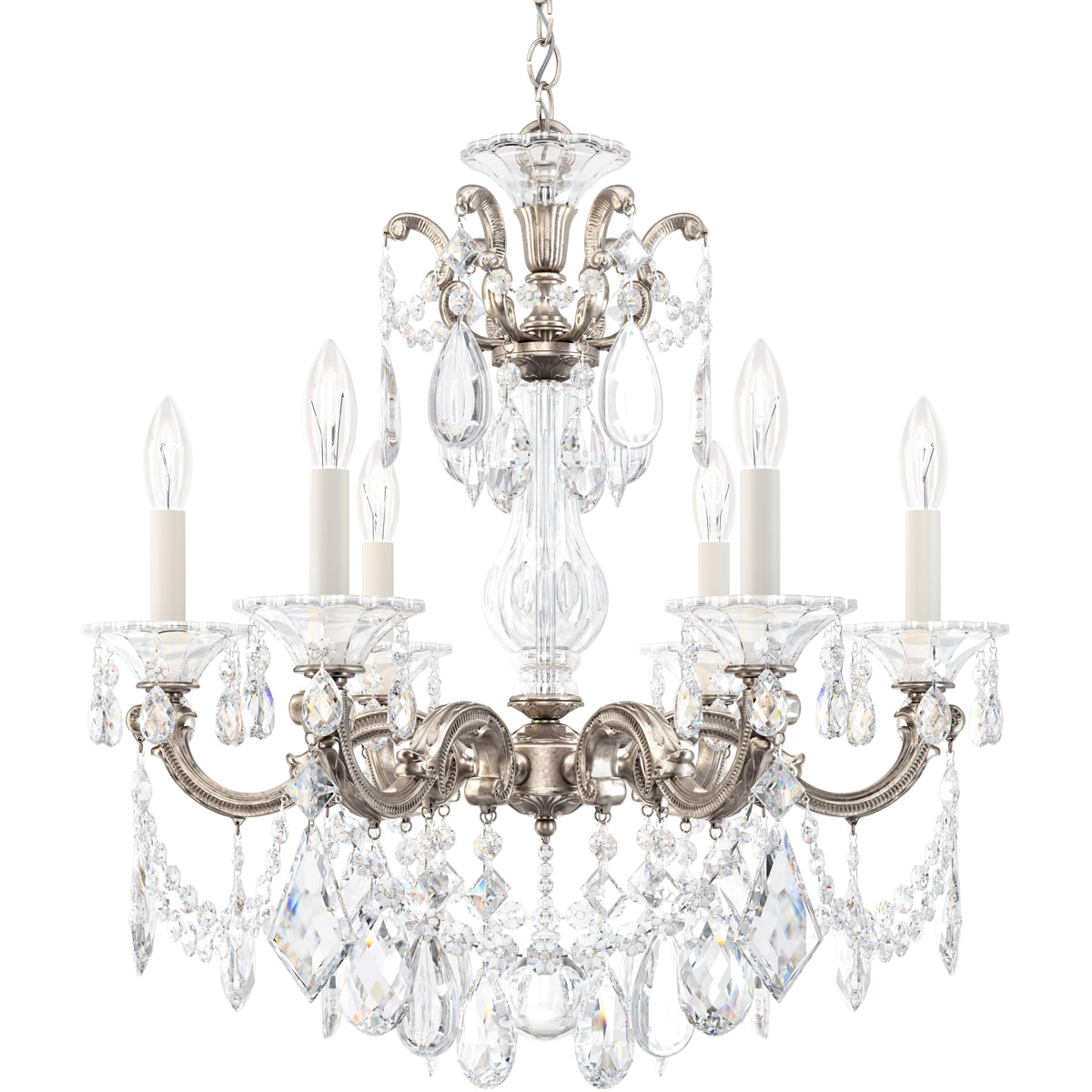 La Scala 6 Light 23 inch Midnight Gild Chandelier Ceiling Light in Heritage