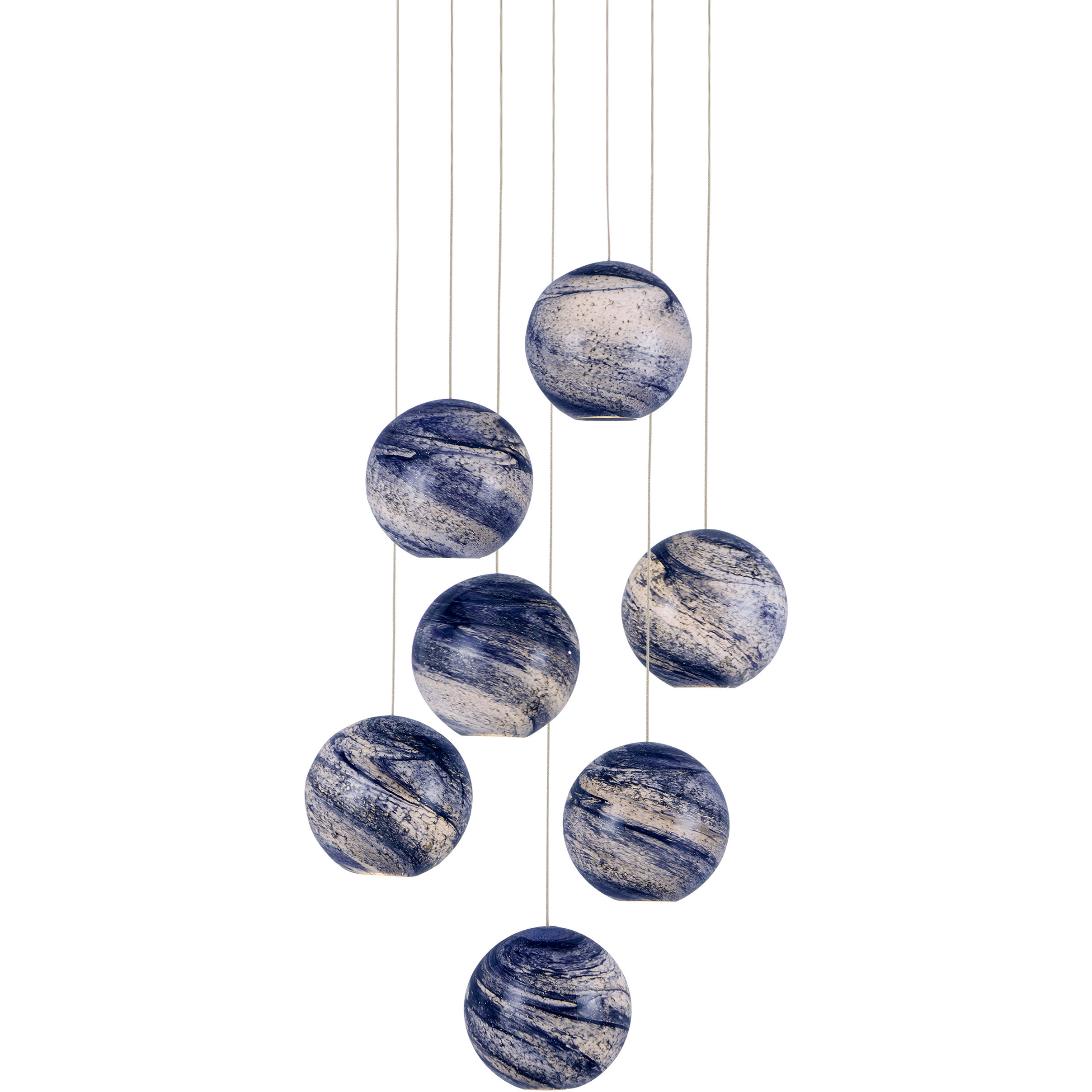 Palatino 7 Light 16 inch Silver Multi-Drop Pendant Ceiling Light
