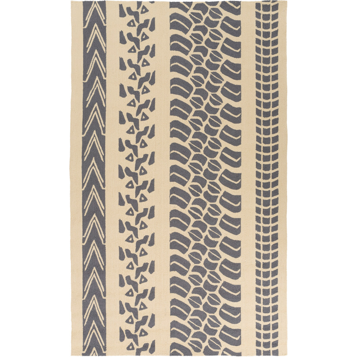 Pandemonium 96 X 60 inch Khaki, Charcoal Rug