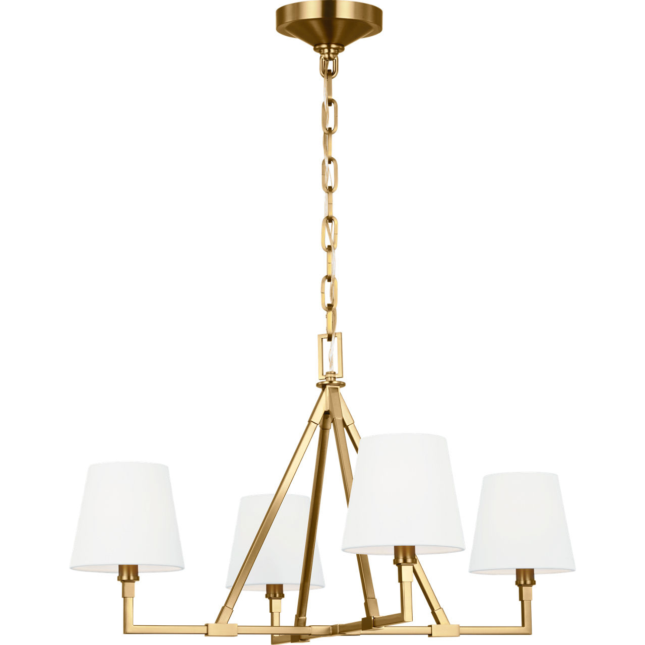 C&M by Chapman & Myers Perth 4 Light 31 inch Burnished Brass Chandelier Ceiling Light