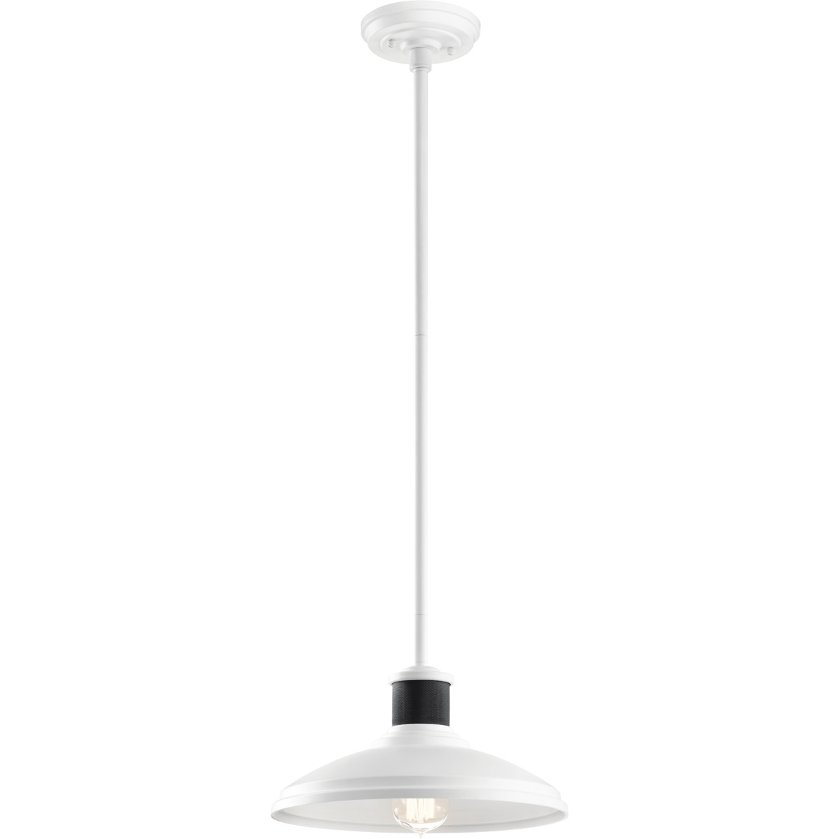 Allenbury 1 Light 12 inch White Pendant/Semi Flush Ceiling Light