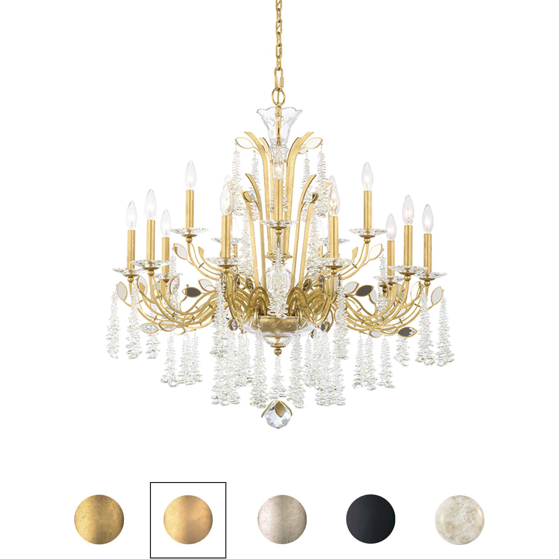 Signature MacLyn 15 Light 38 inch White Gold Chandelier Ceiling Light