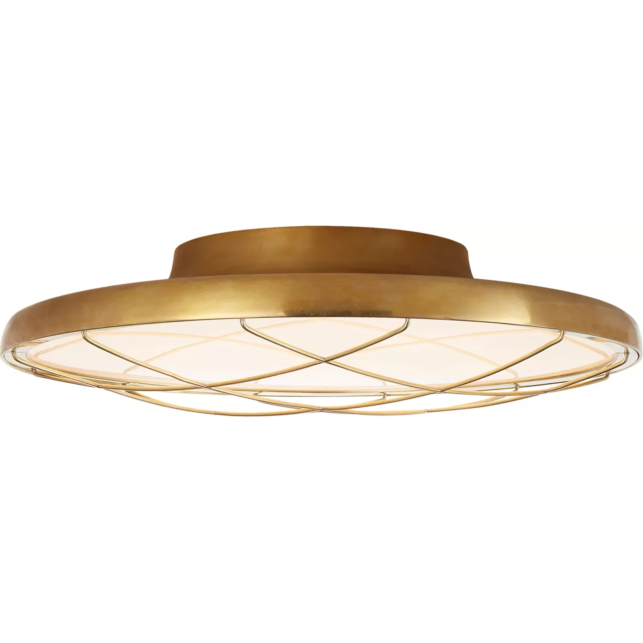 Peter Bristol Dot LED 13.75 inch Natural Brass Flush Mount Ceiling Light