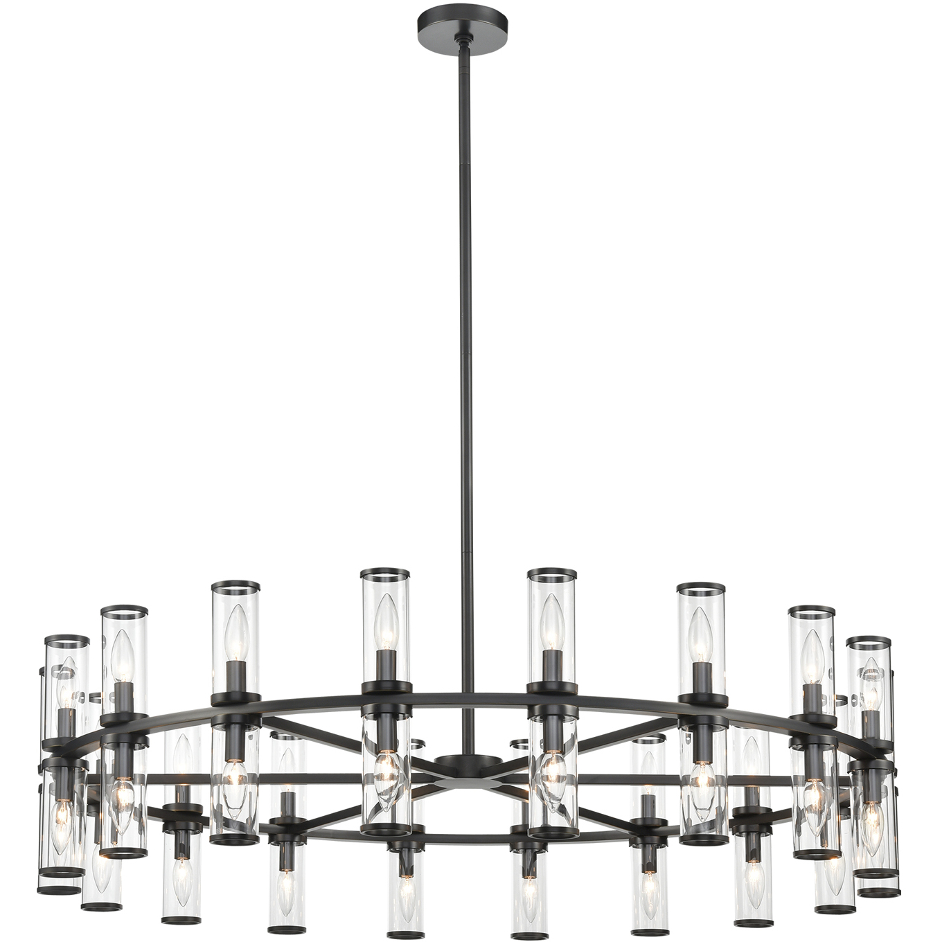 Revolve 36 Light 48.13 inch Clear Glass/Urban Bronze Chandelier Ceiling Light