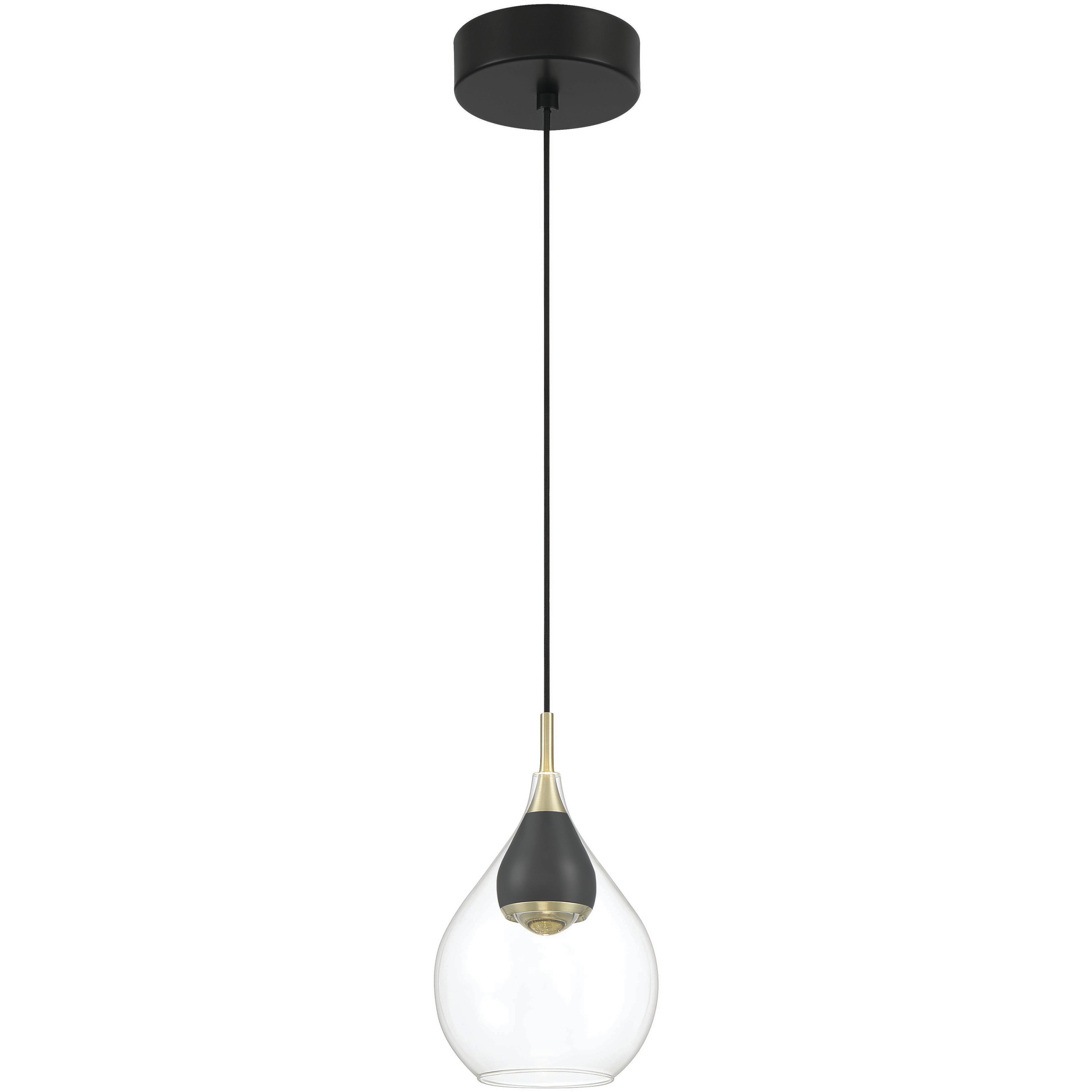 Arabesque LED 5.75 inch Coal And Brushed Gold Mini Pendant Ceiling Light