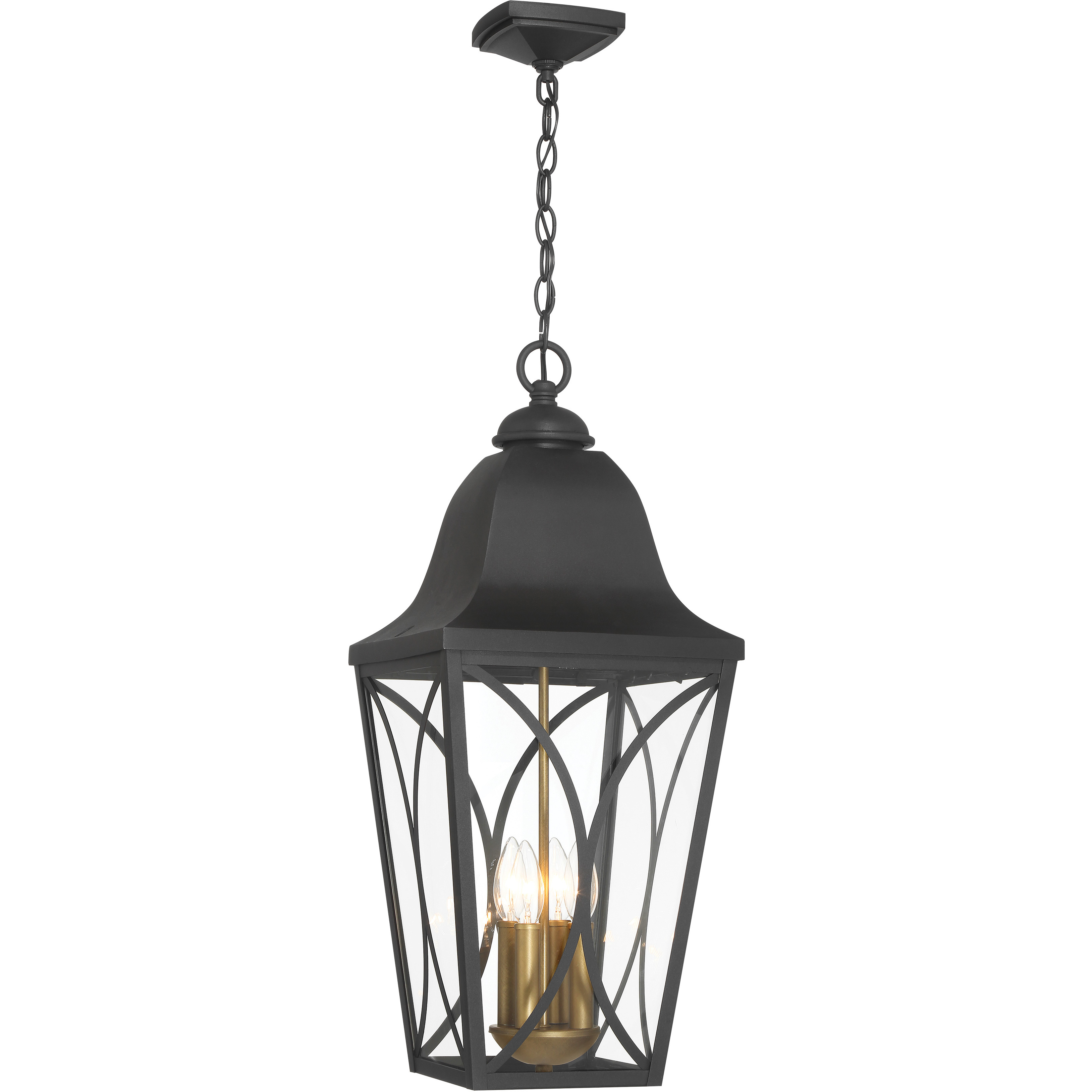 Cardigan 3 Light 11 inch Sand Coal and Olden Brass Outdoor Pendant, Great Outdoors
