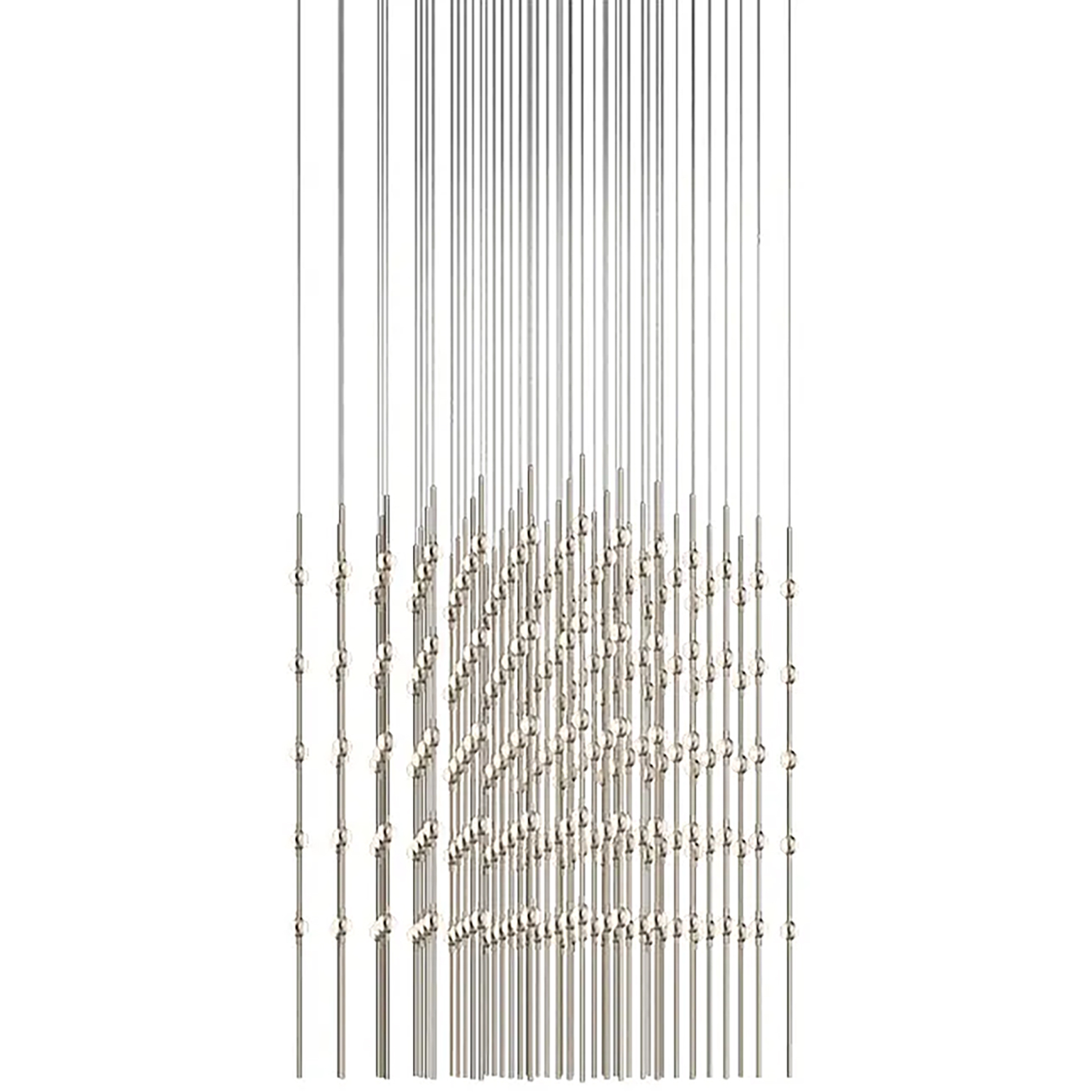 Constellation Cosmic Cube LED 30 inch Satin Nickel Chandelier Ceiling Light in 2700K, Clear Faceted Acrylic, 10 FT. Cord
