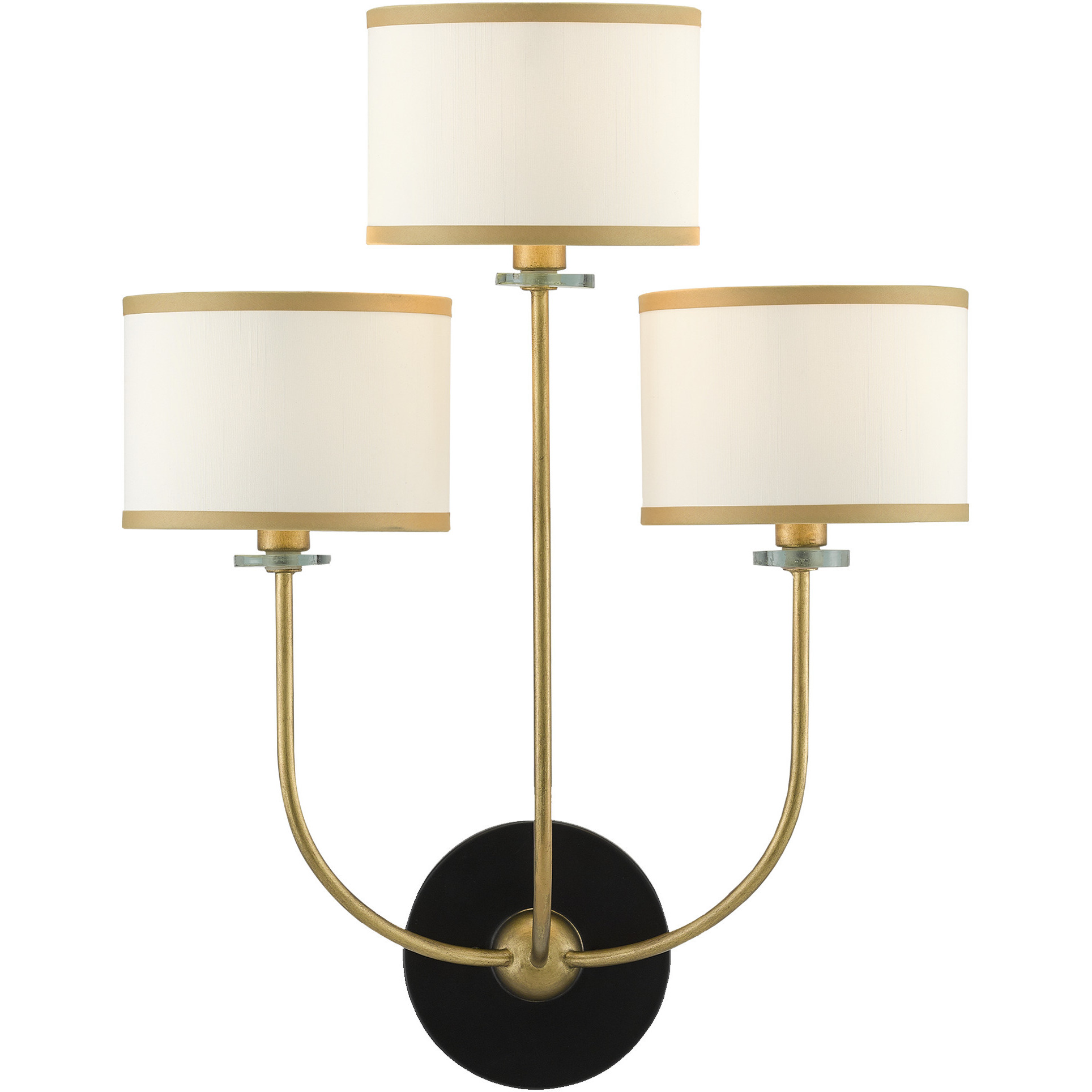 Croydon 3 Light 19 inch Satin Black Wall Sconce Wall Light