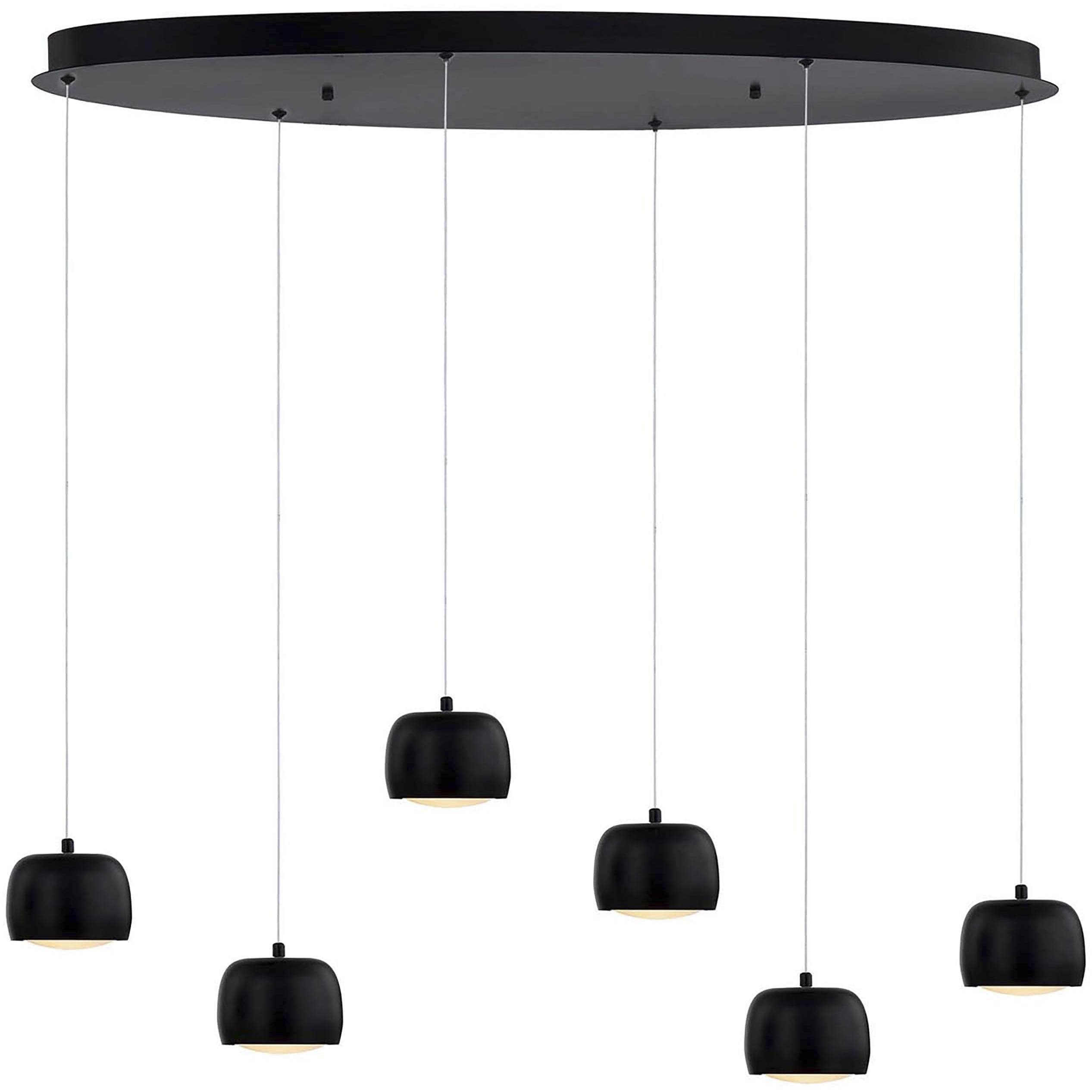 Frascati 6 Light 36 inch Matte Black Chandelier Ceiling Light