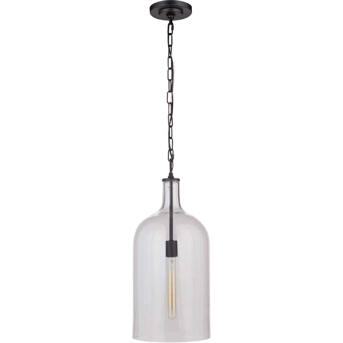 London 1 Light 9.34 inch Black Pendant Ceiling Light