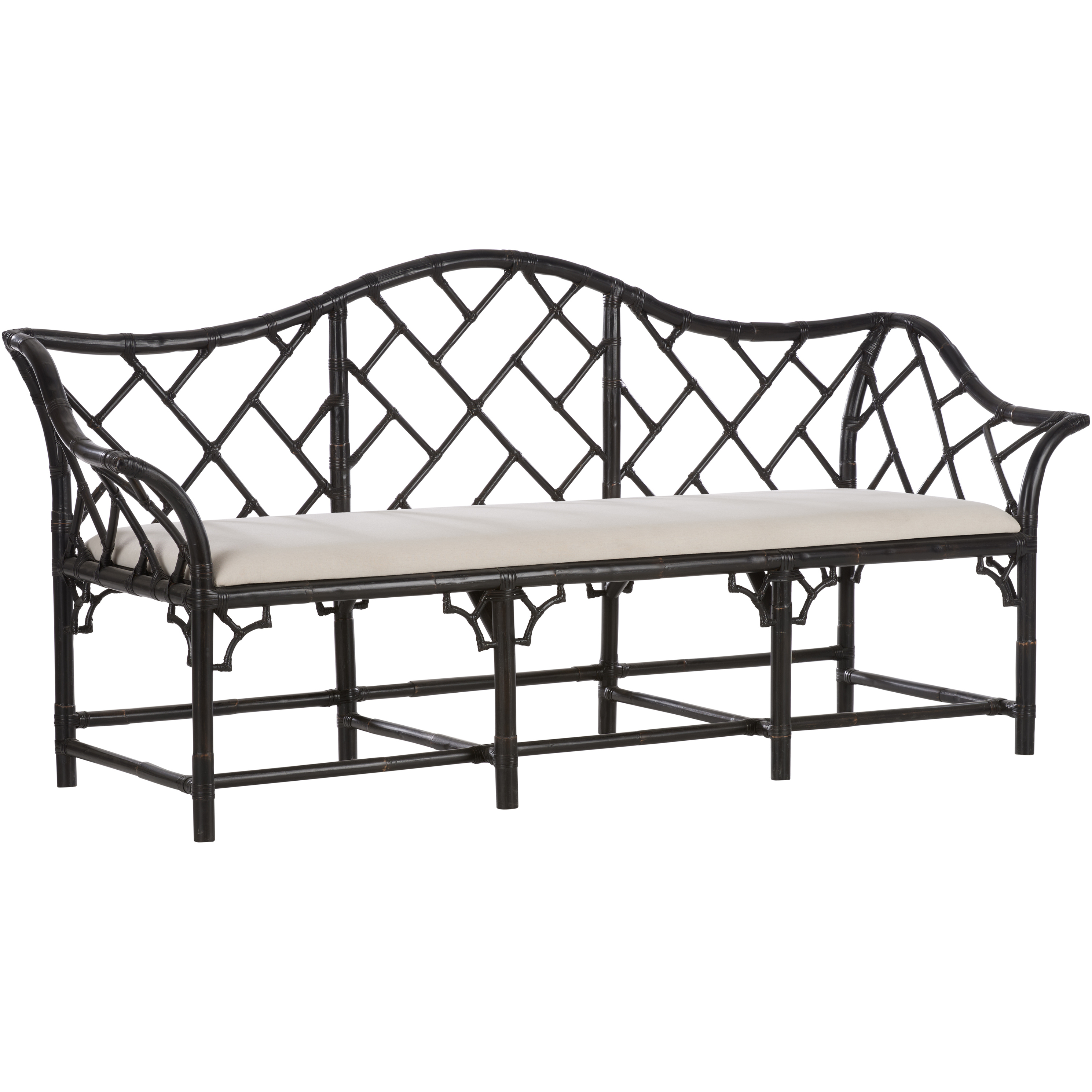 Chippendale Black and White/Cream Settee
