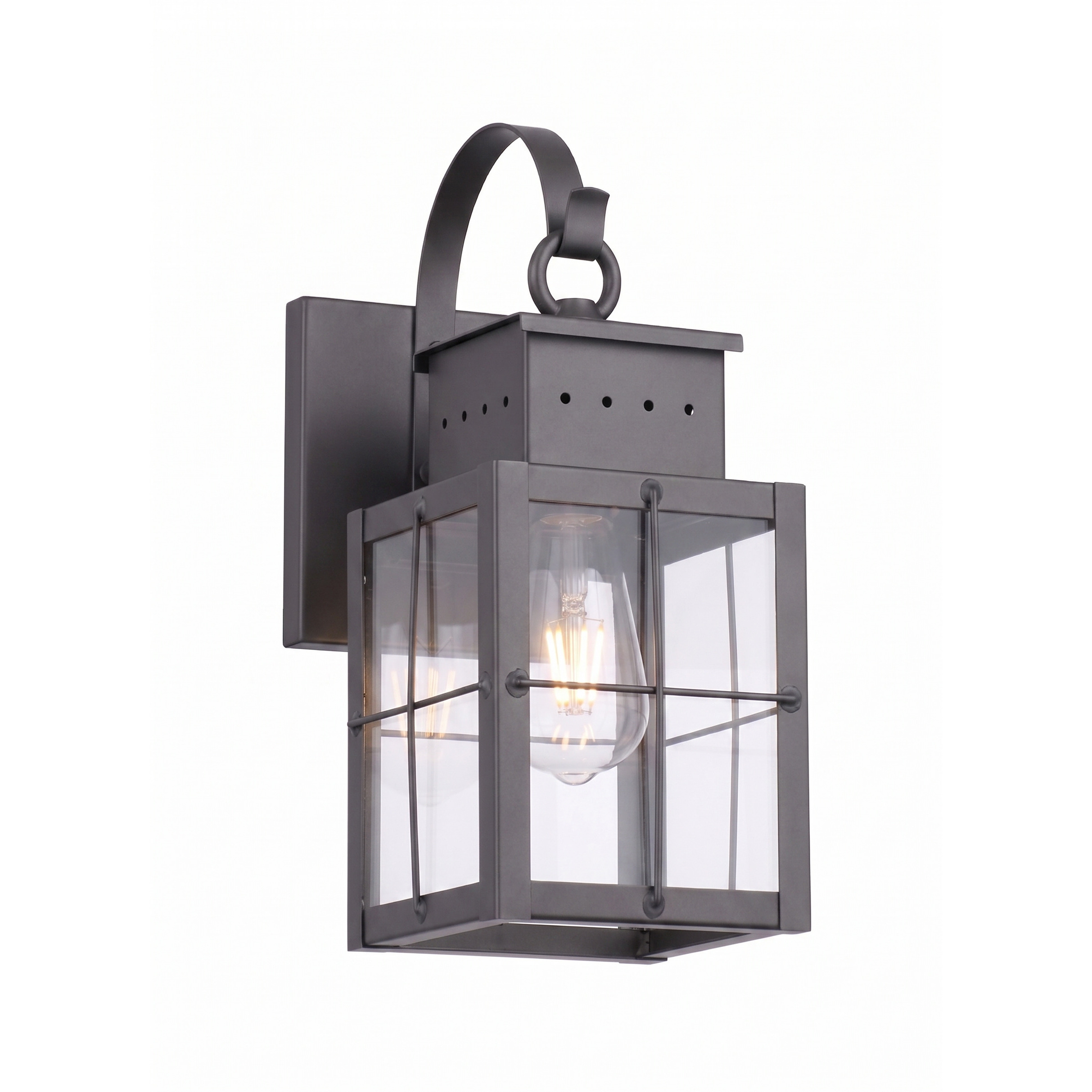 Norfield 1 Light 12.25 inch Gunmetal Outdoor Sconce in Clear Glass, Brass Traditions by Innovations Lighting
