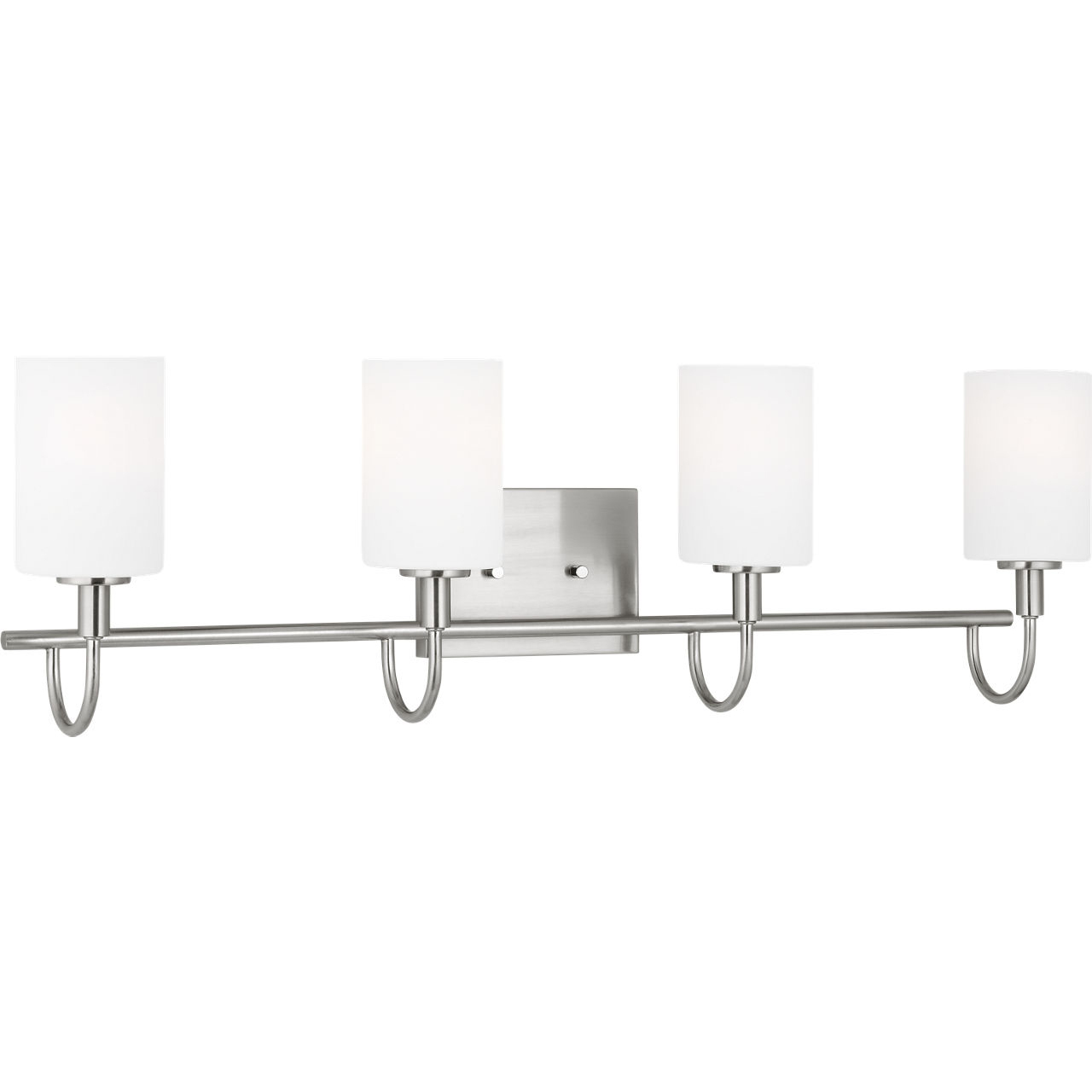 Oak Moore 4 Light 33.88 inch Brushed Nickel Bath Vanity Wall Light