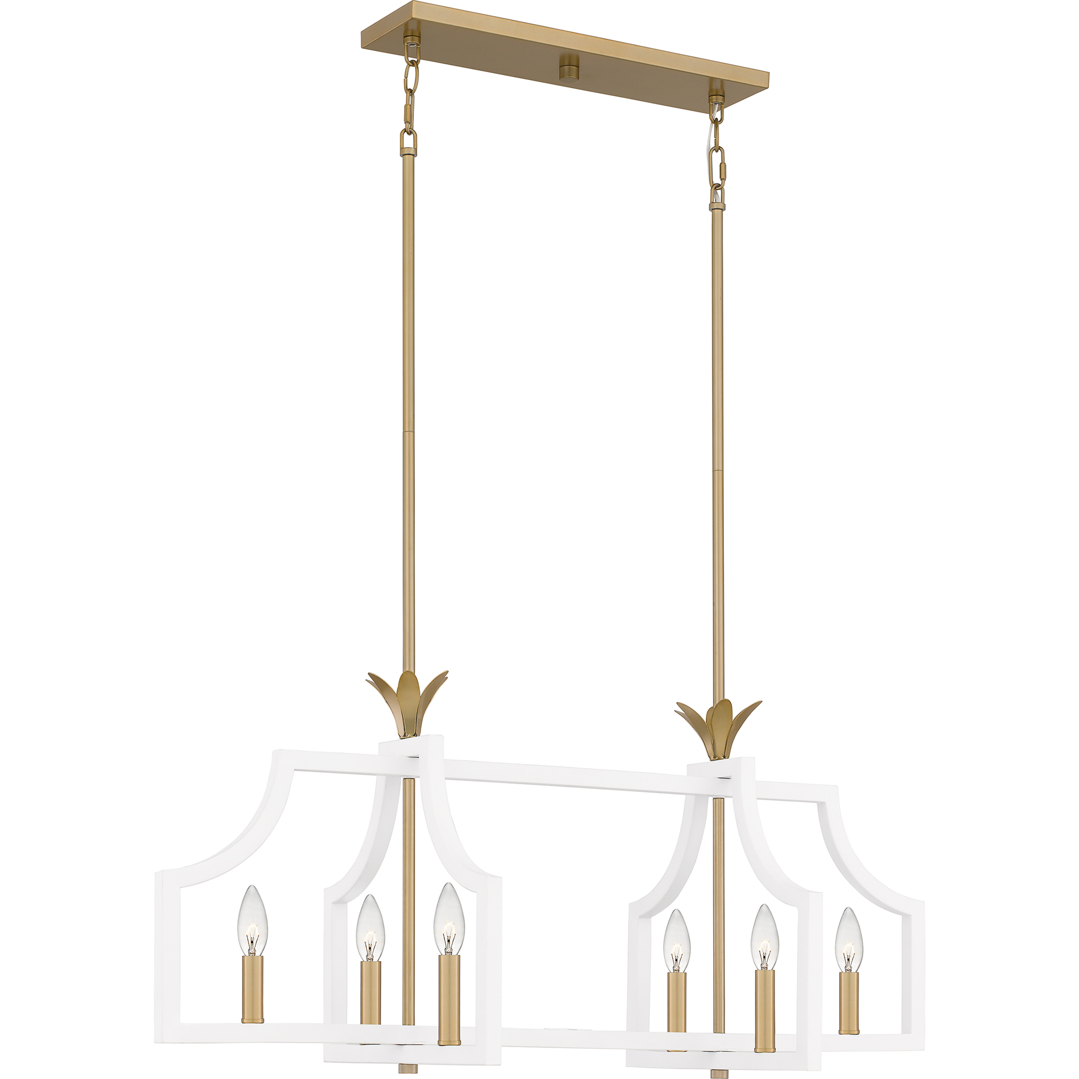 Dusty Lane 6 Light 38 inch White Island Light Ceiling Light