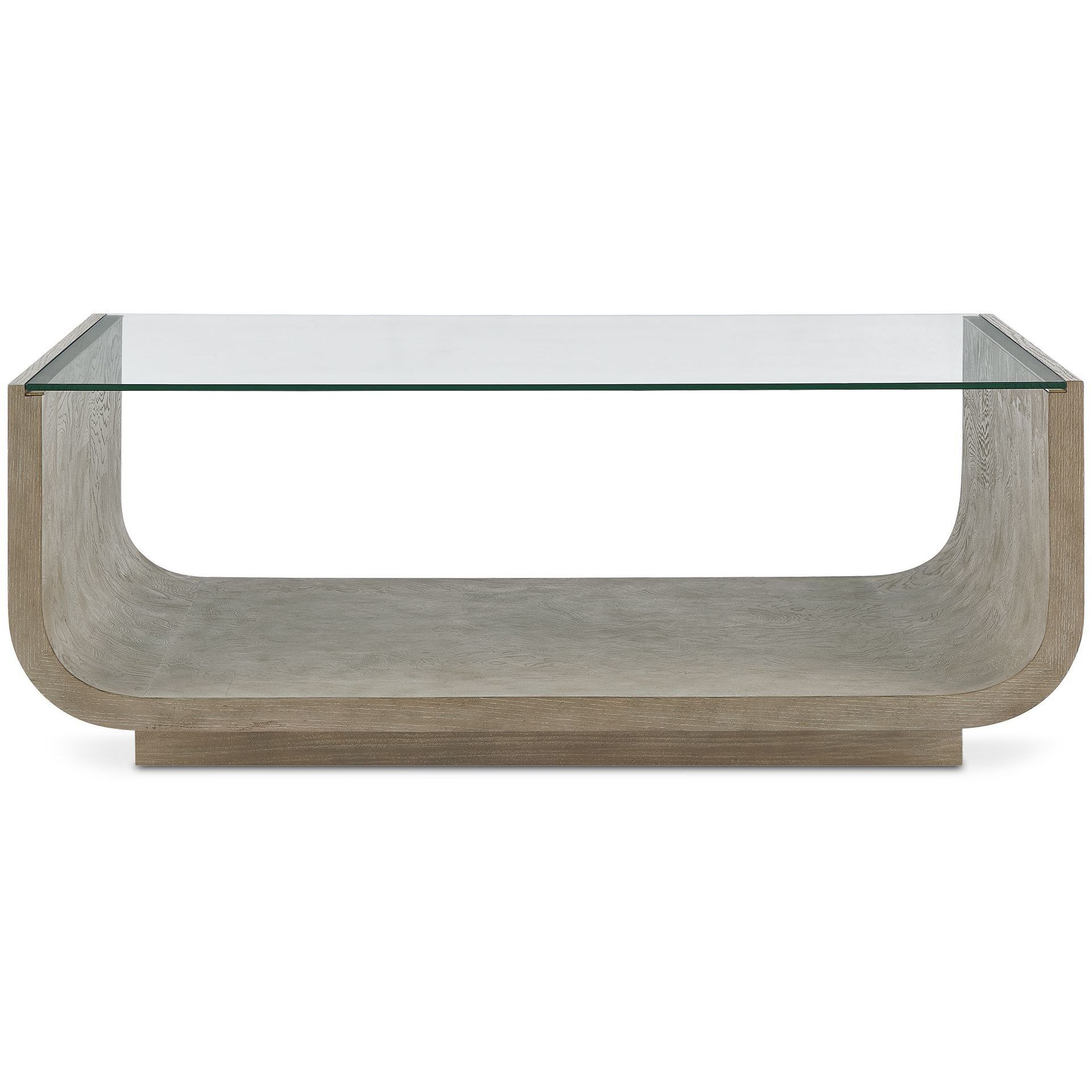 Maeva 46 X 17 inch Ash Burl and Oak Veneer and Glass Coffee Table