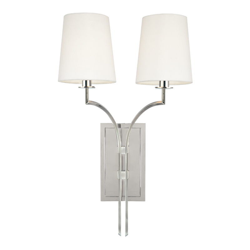 Glenford 2 Light 13 inch Polished Nickel Wall Sconce Wall Light