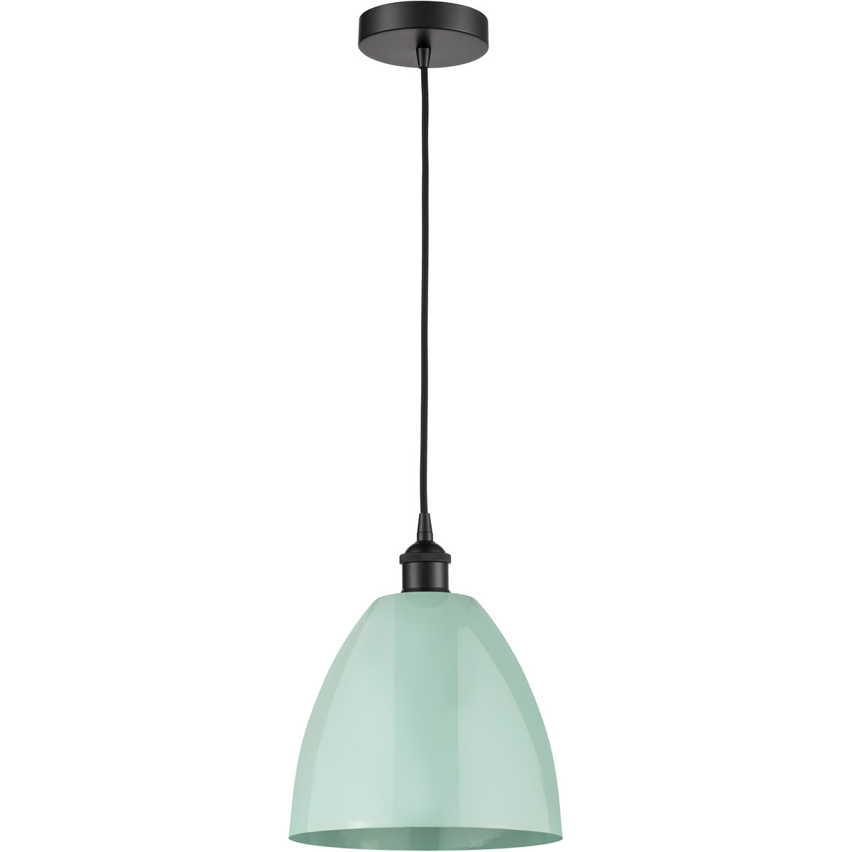 Edison Plymouth Dome 1 Light 9 inch Matte Black Mini Pendant Ceiling Light
