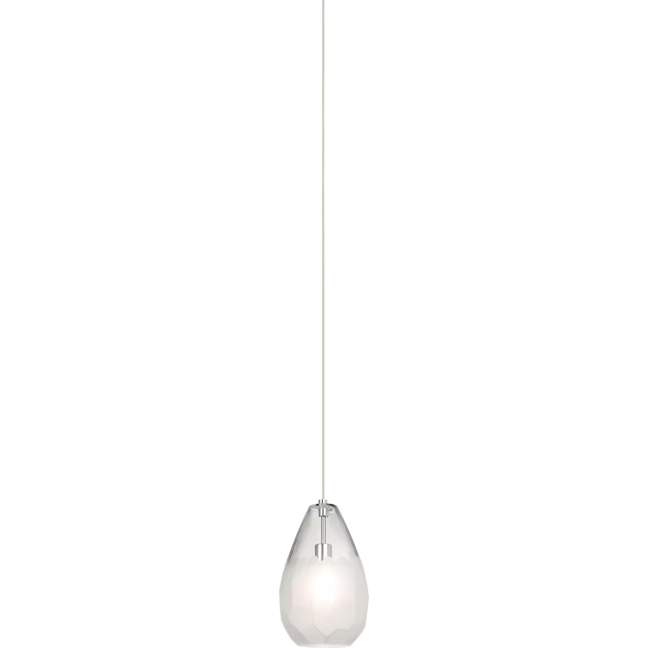 Sean Lavin Briolette Grande LED 8.7 inch Satin Nickel Pendant Ceiling Light in LED 90 CRI 2700K, Frost Glass